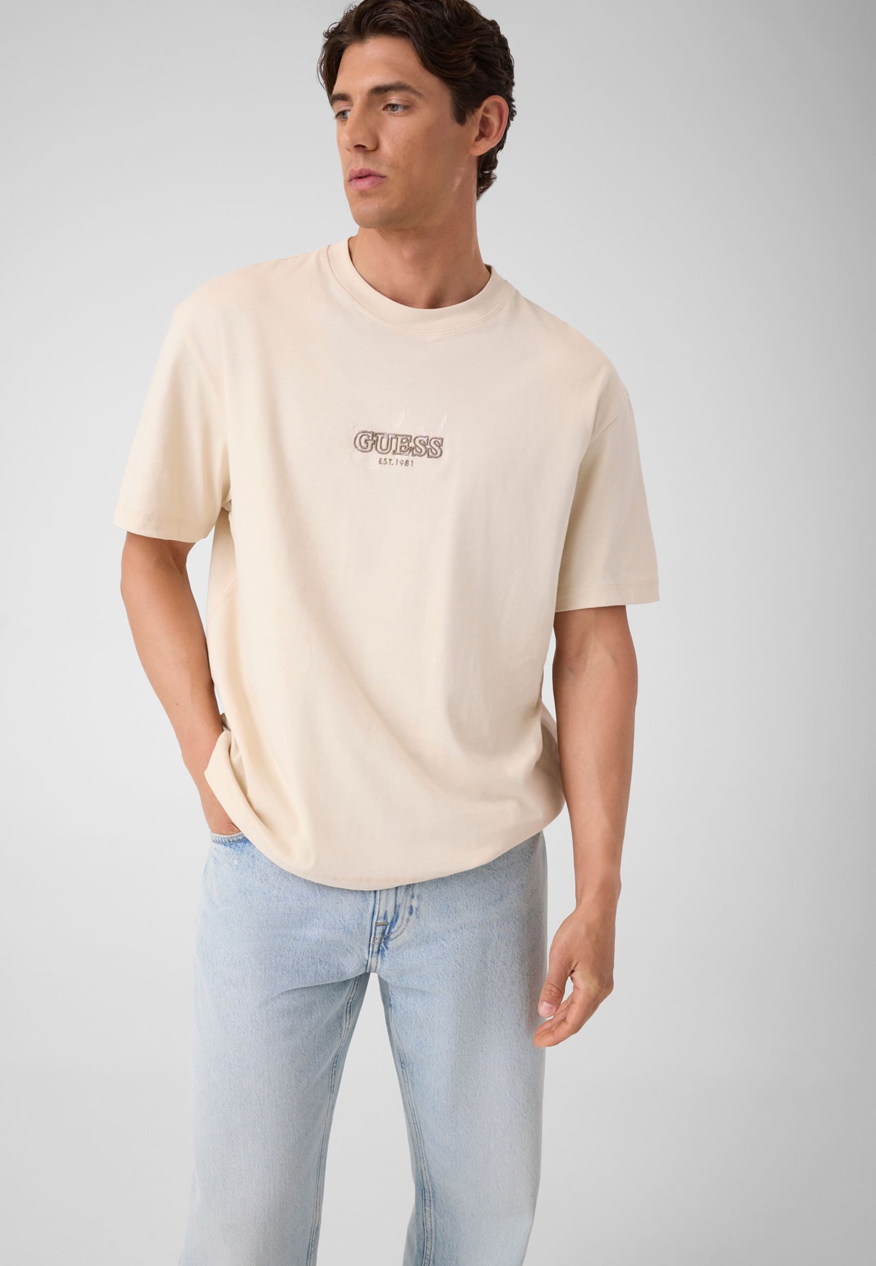 T-Shirt Avec Logo Brodé, GUESS