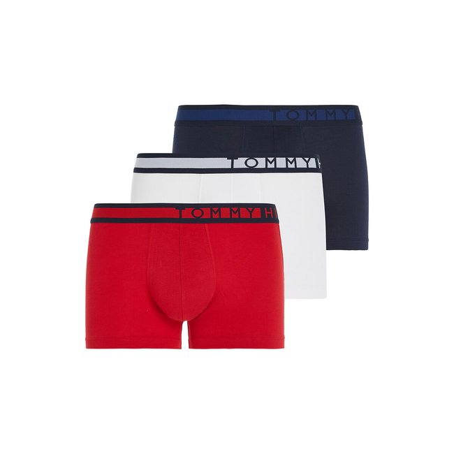 Pack of 3 Hipsters in Cotton, white + red + blue, TOMMY HILFIGER