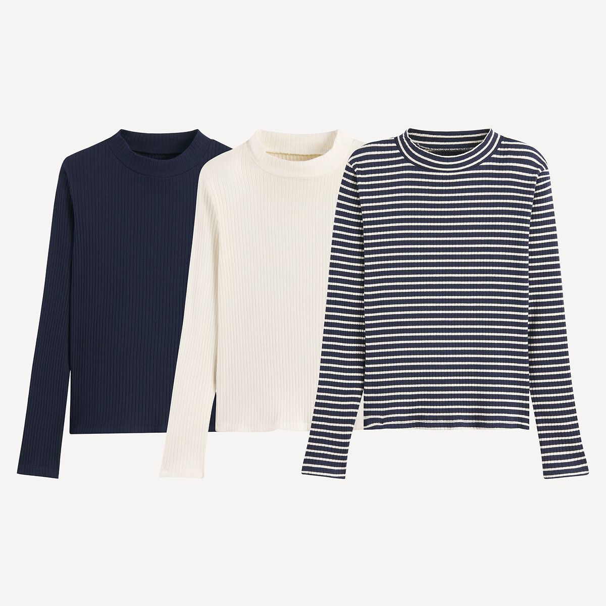 Lot de 3 sous pulls col montant, LA REDOUTE COLLECTIONS