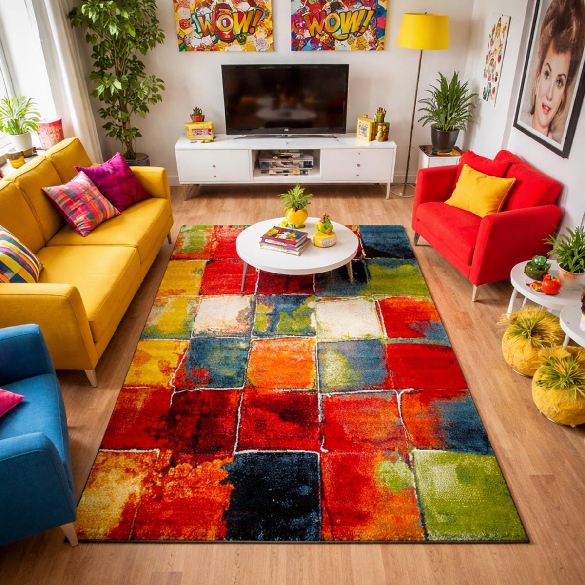 Tapis entrée tissé motif géométrique LYN8 BELO 2, UN AMOUR DE TAPIS