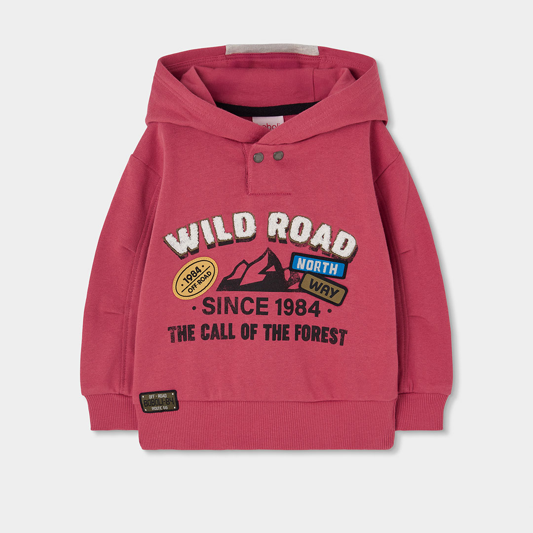 Sweat-shirt garçon molleton à capuche Wild Road, BOBOLI