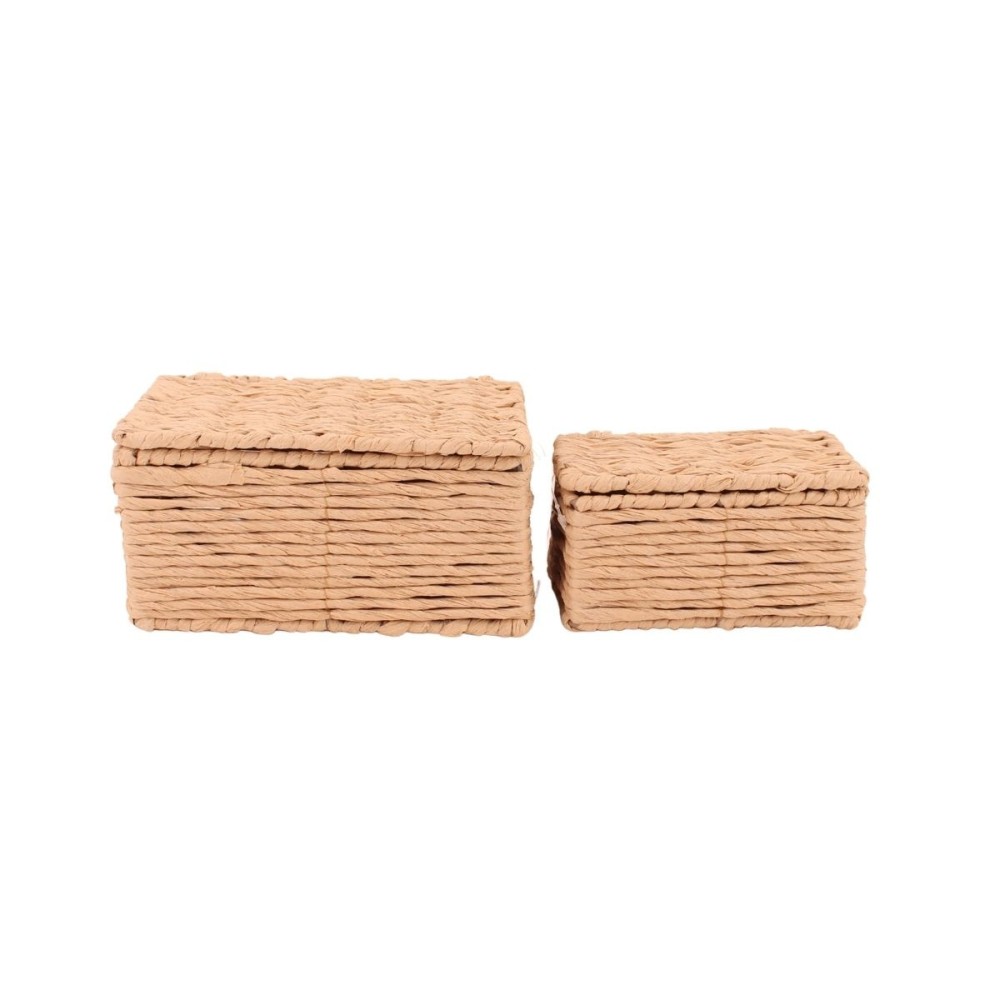 Lot de 2 boites en corde papier armatures métal, ORNAMI
