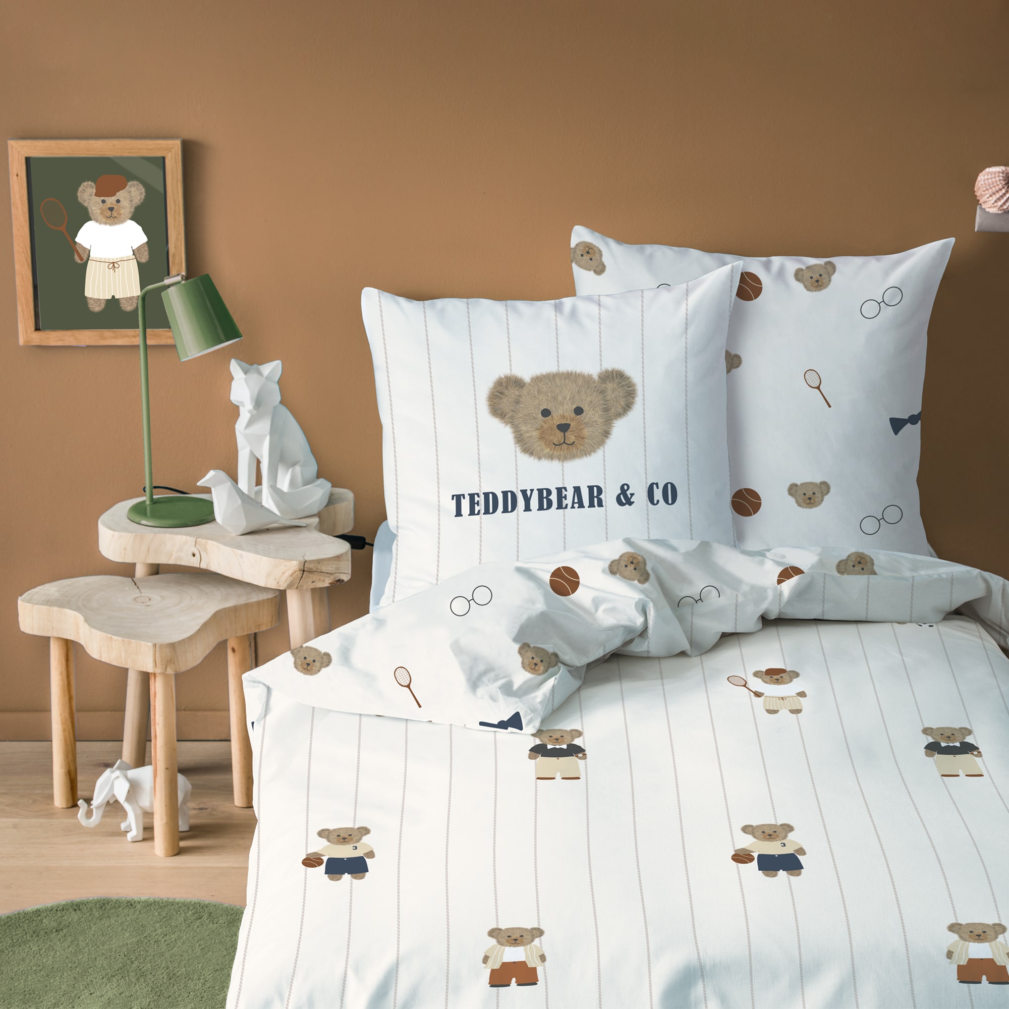 Parure de lit imprimée 100% coton, TEDDY BEAR, MATT ET ROSE