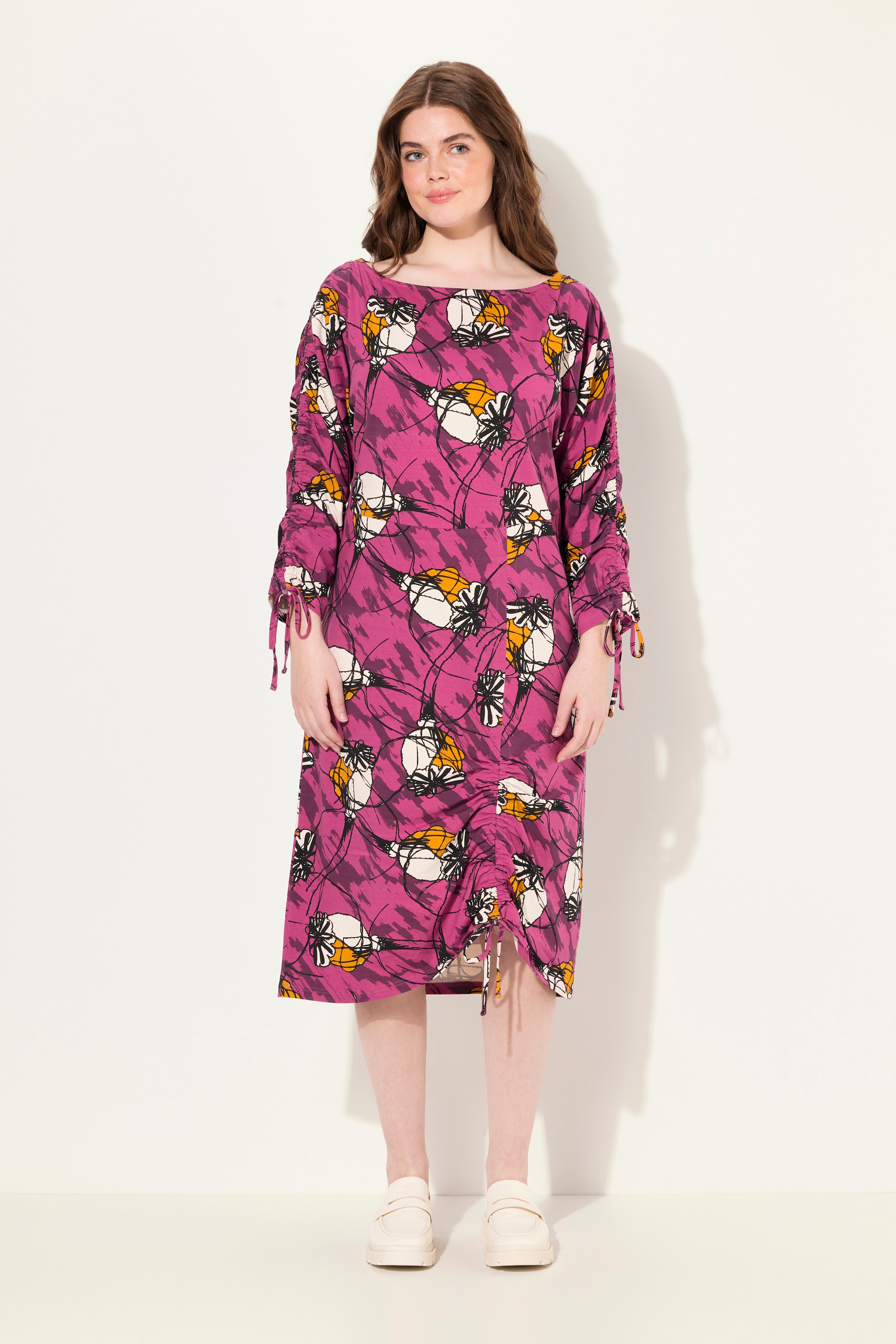 Robe midi en jersey de coton bio. Encolure, ULLA POPKEN