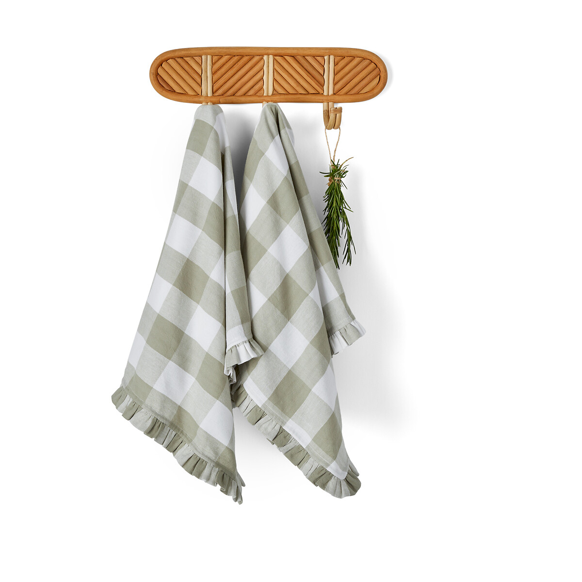 Set of 2 Maddy Checked 100% Woven-Dyed Tea Towels