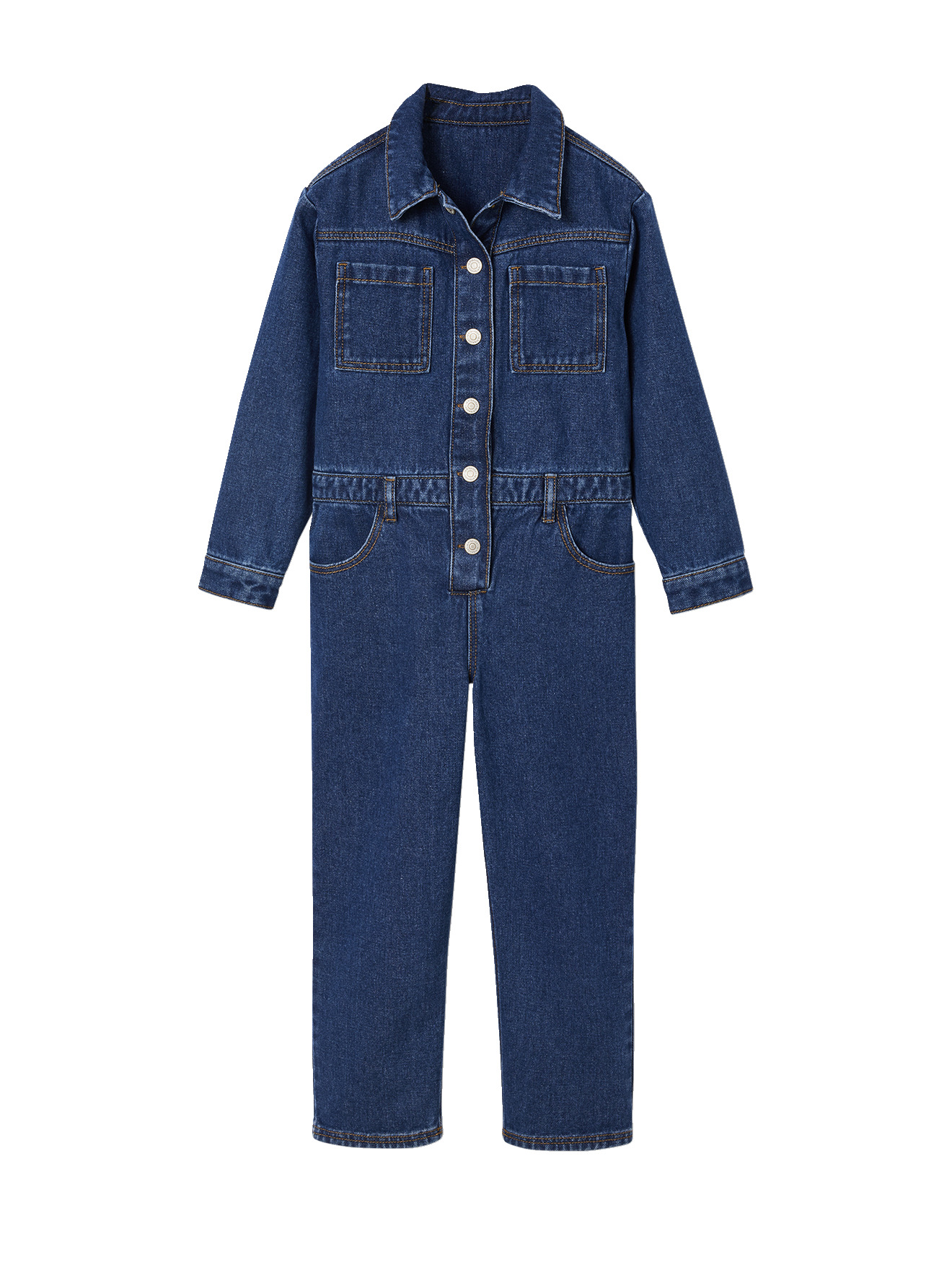 Combinaison en jean style worker, VERTBAUDET