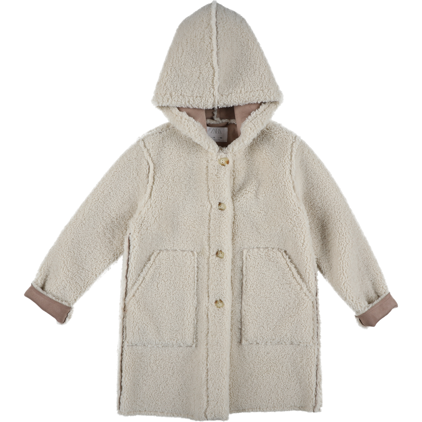 Manteau fausse peau retournée écru - Très bon état, ZARA
