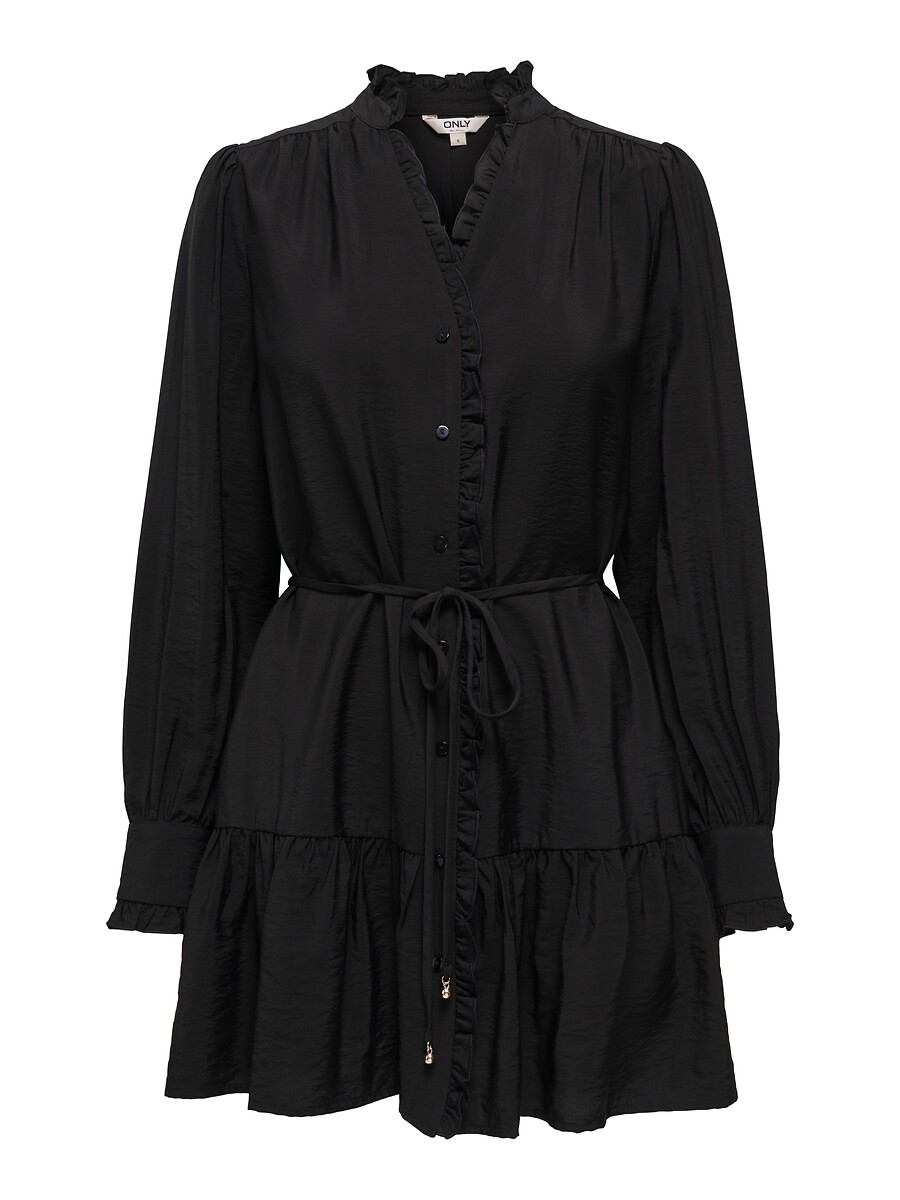 Robe courte ceinturée, col mao, ONLY