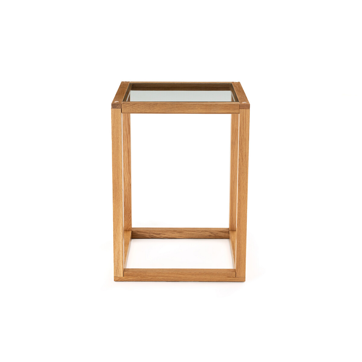Product photograph of Adonis Oak Glass Side Table from La Redoute UK