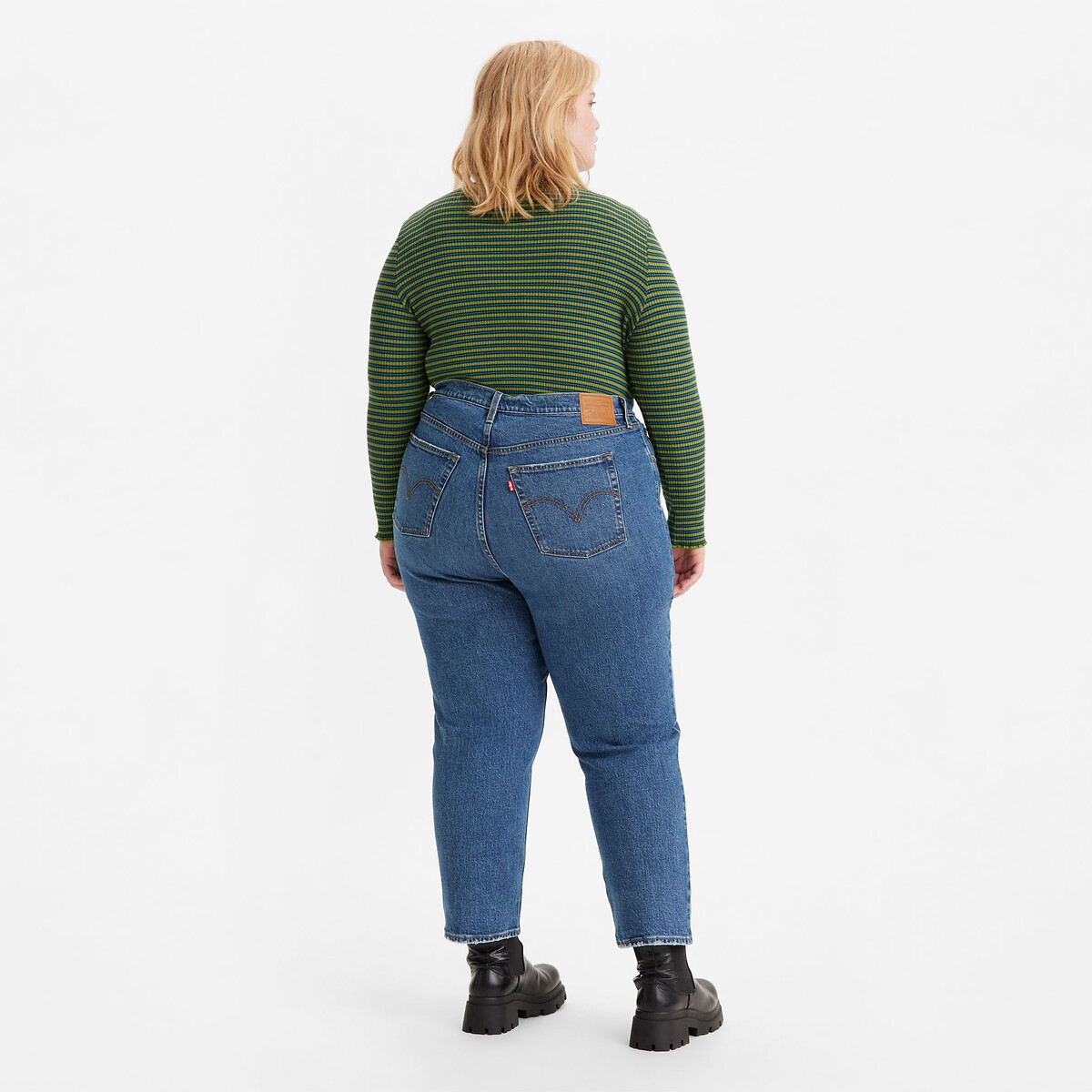 Ribcage straight ankle jeans with high waist salsa dark stone