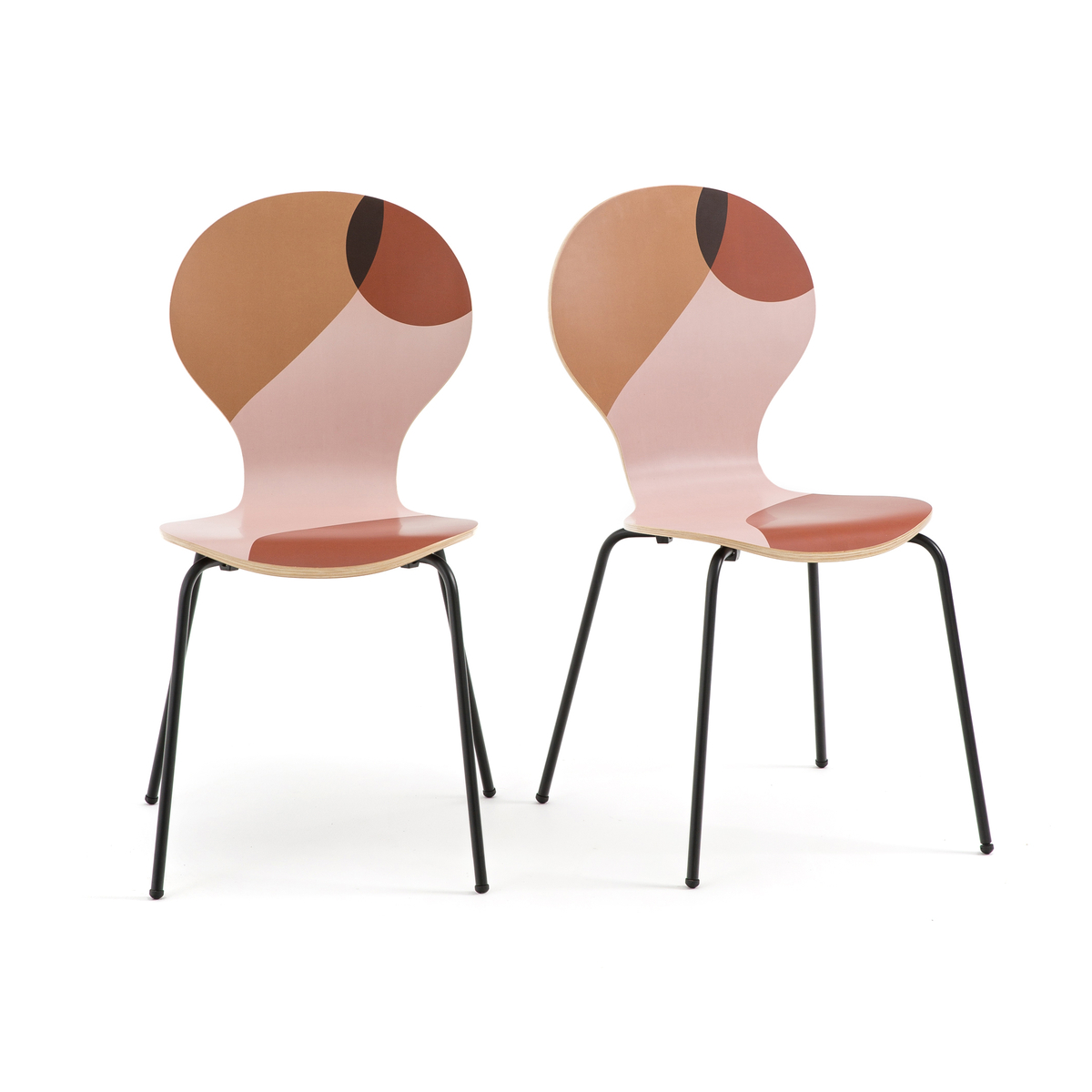 Product photograph of Set Of 2 Bonna Printed Stackable Chairs from La Redoute UK