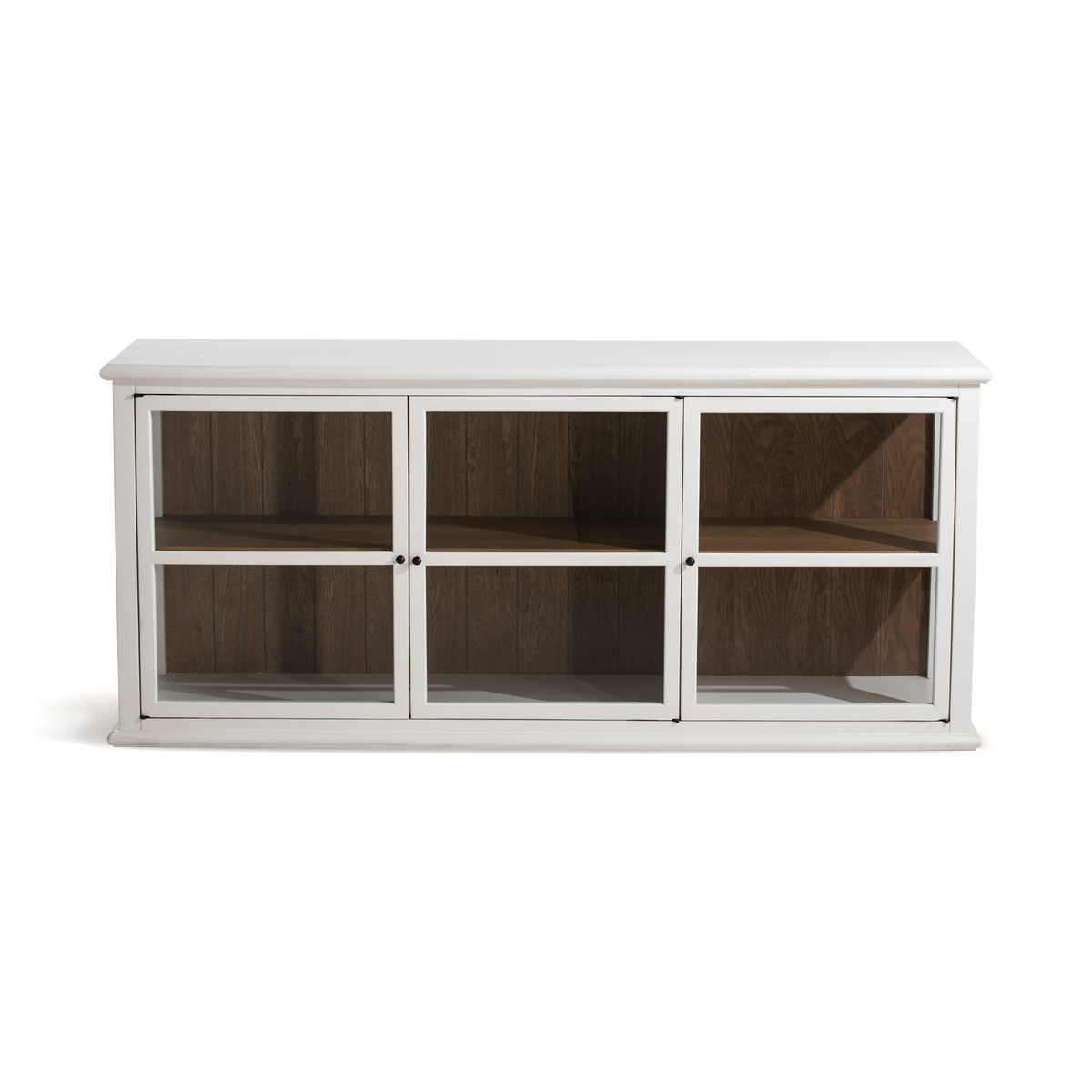Product photograph of Virginia Oak Glass Display Cabinet from La Redoute UK