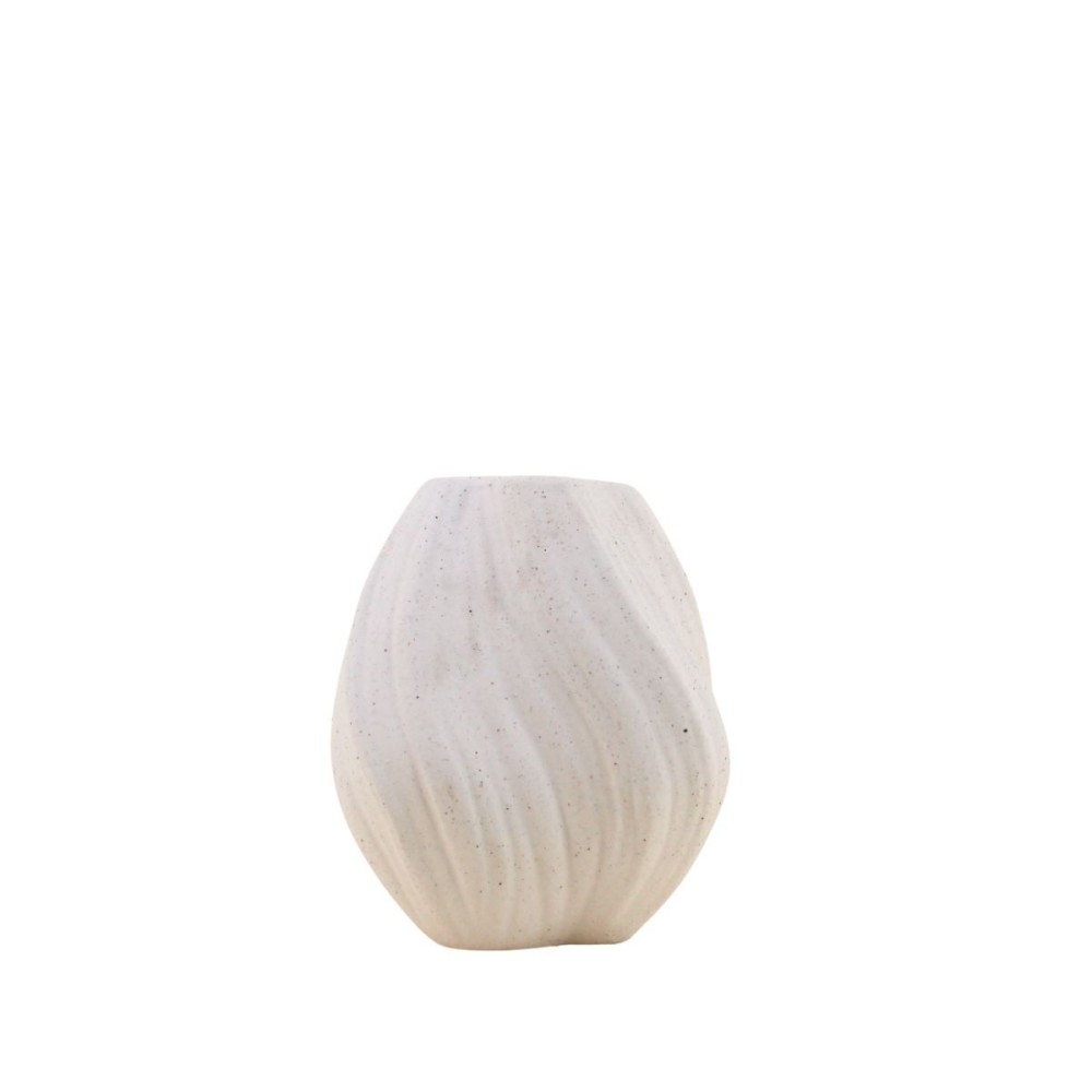 Vase twist en porcelaine vagues, H15cm, ORNAMI