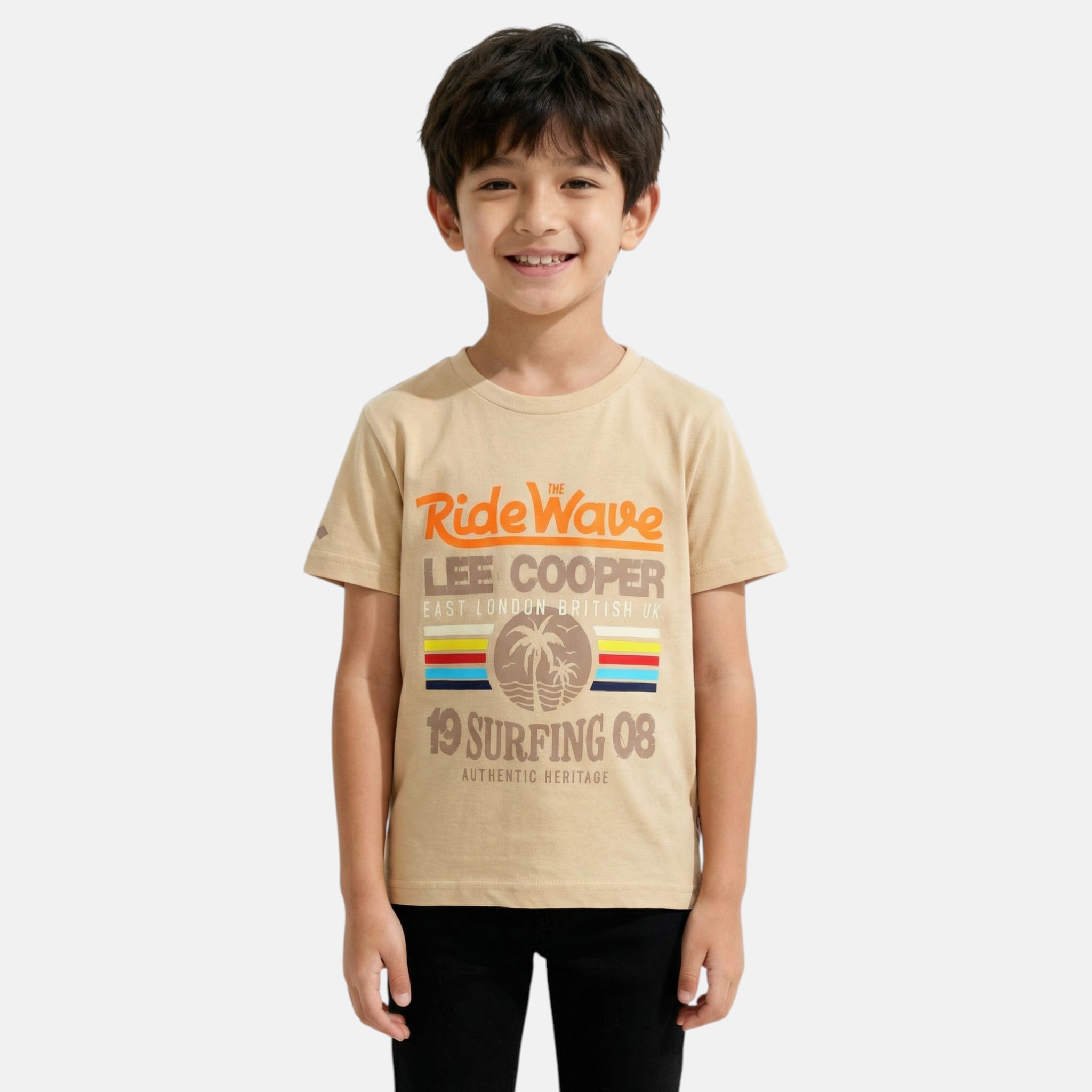 T-shirt manches courtes imprimé, col rond SURF CLUB, LEE COOPER
