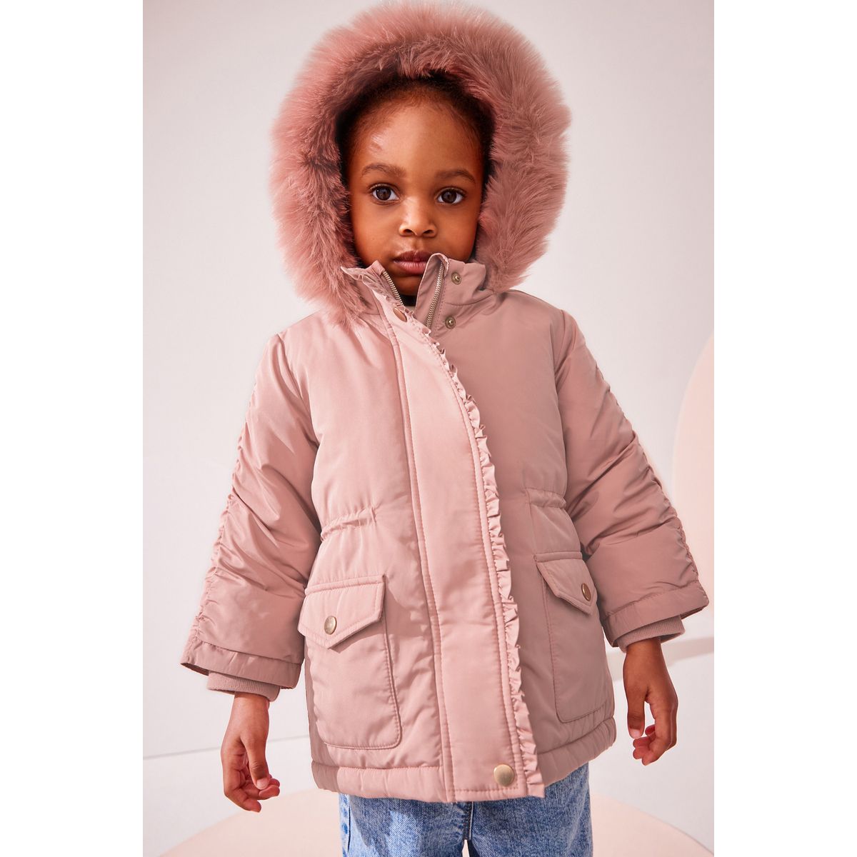 Veste hiver pour femme avec interieur et capuche à fourrure amovible