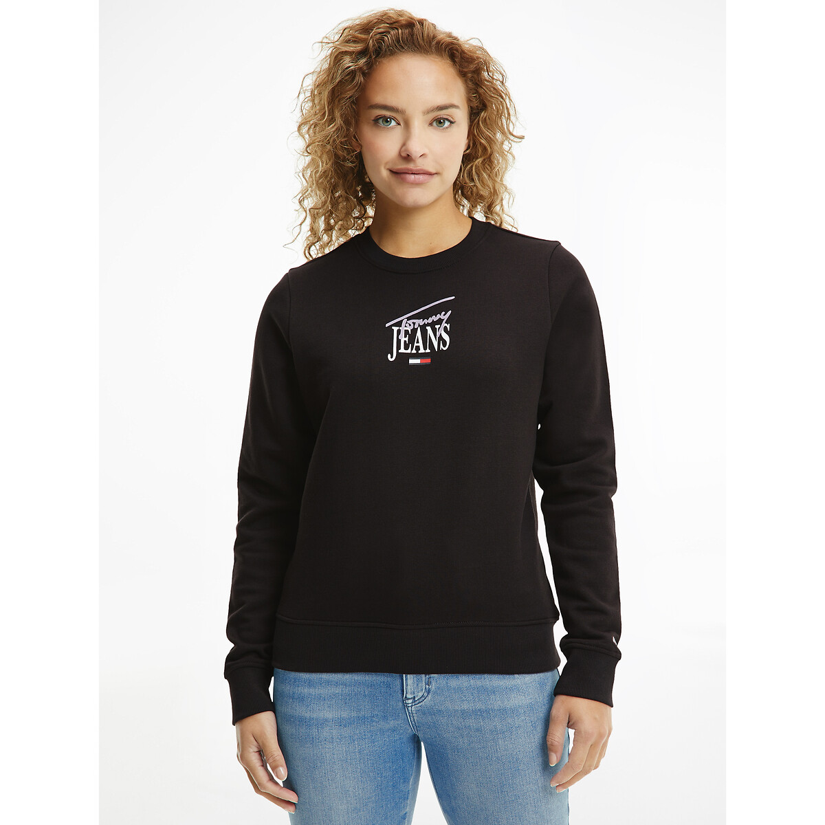 Sudadera sin capucha, logo delante negro Tommy Jeans | La Redoute