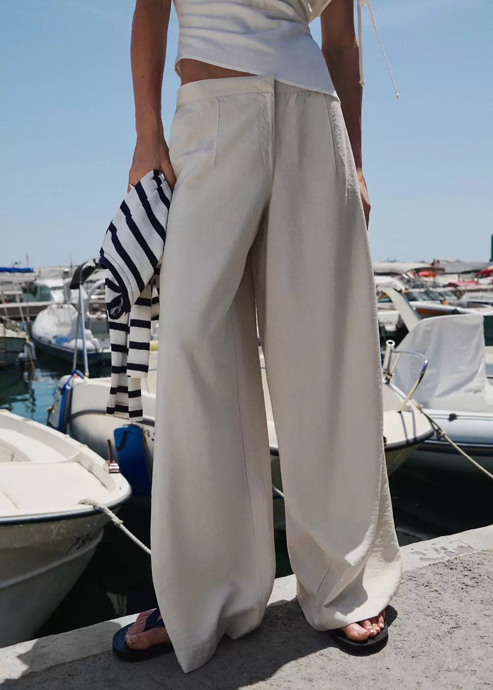 Pantalon large fluide à pinces, MANGO TEEN