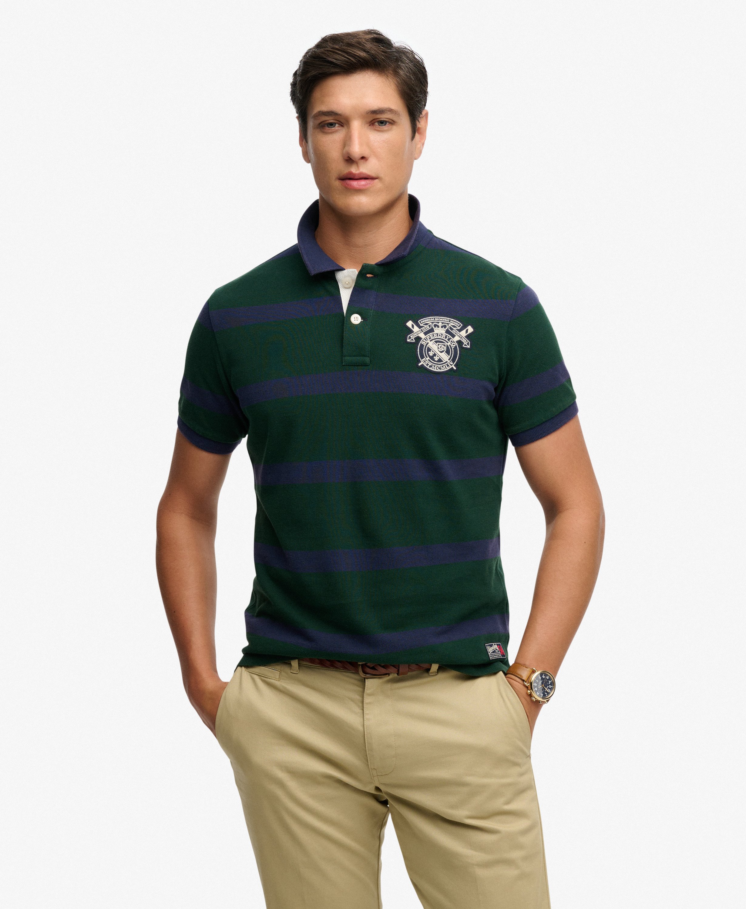 Polo Crest Stripe, SUPERDRY