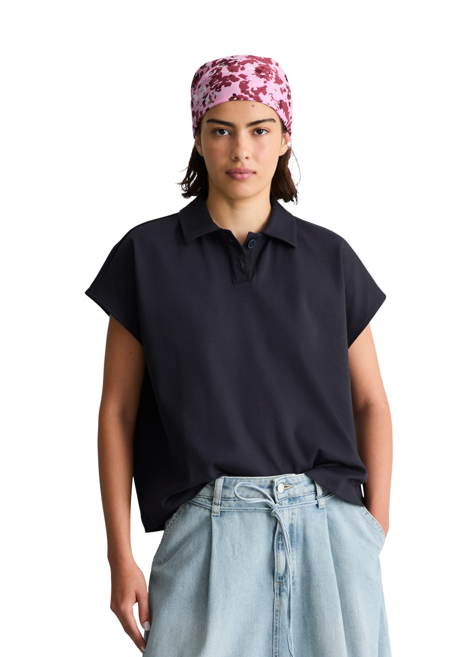 Polo large en jersey interlock, MARC O’POLO DENIM