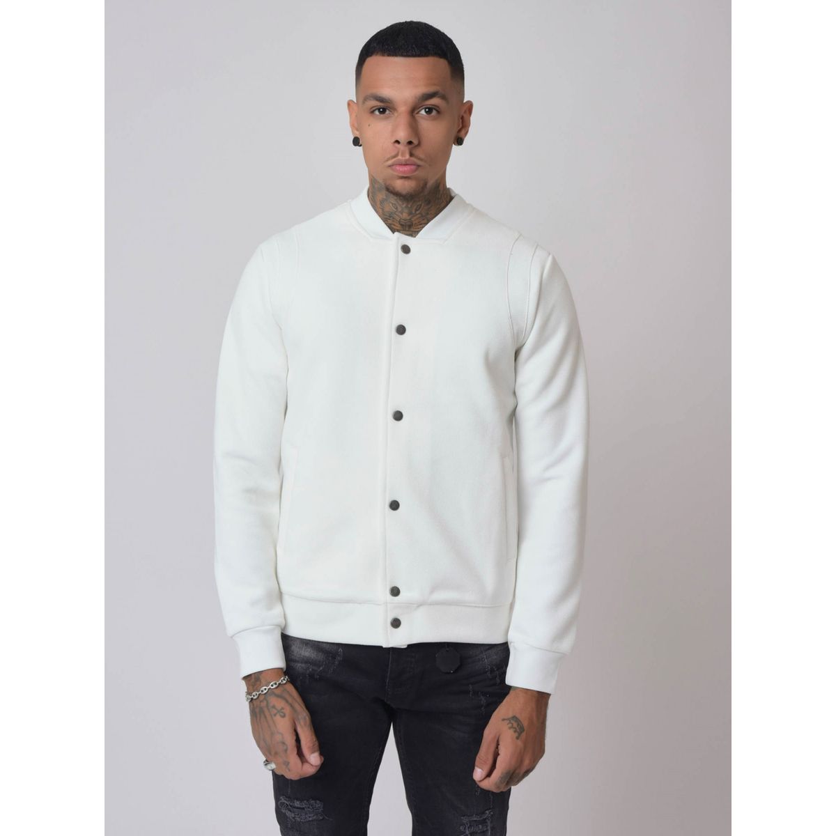 Veste teddy noir et blanc La Redoute