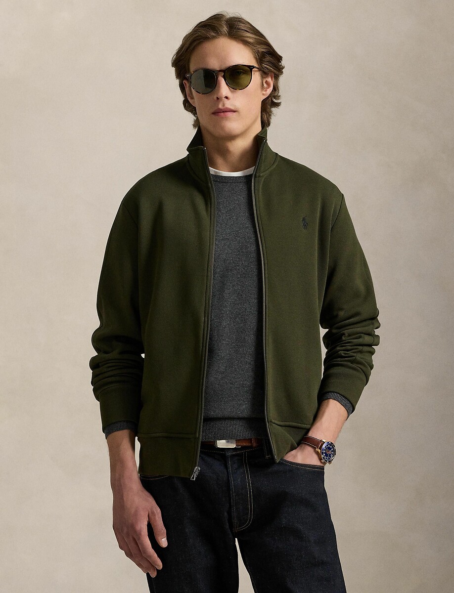 Sweat zippé en double knit tech