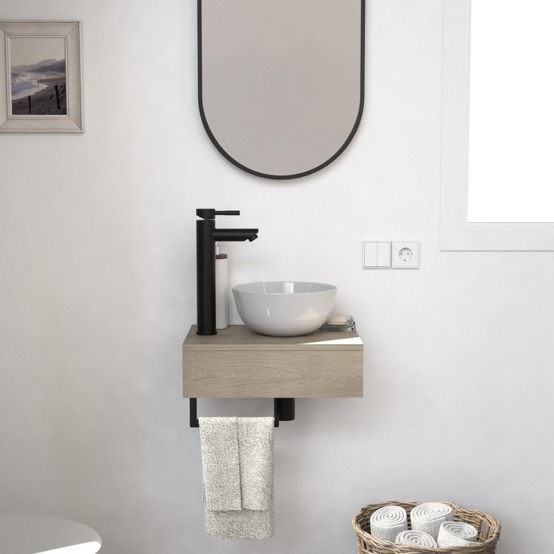 Lave-mains plan épais + vasque + miroir SOHO, MOB IN