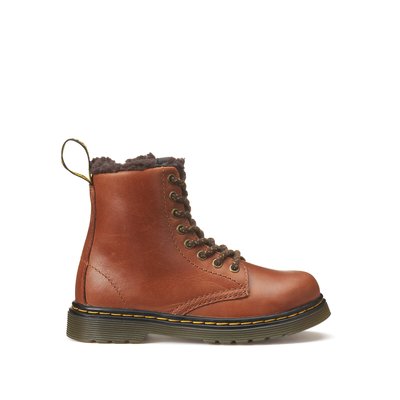 1460 Serena J Ankle Boots in Leather with Faux Fur Lining DR. MARTENS