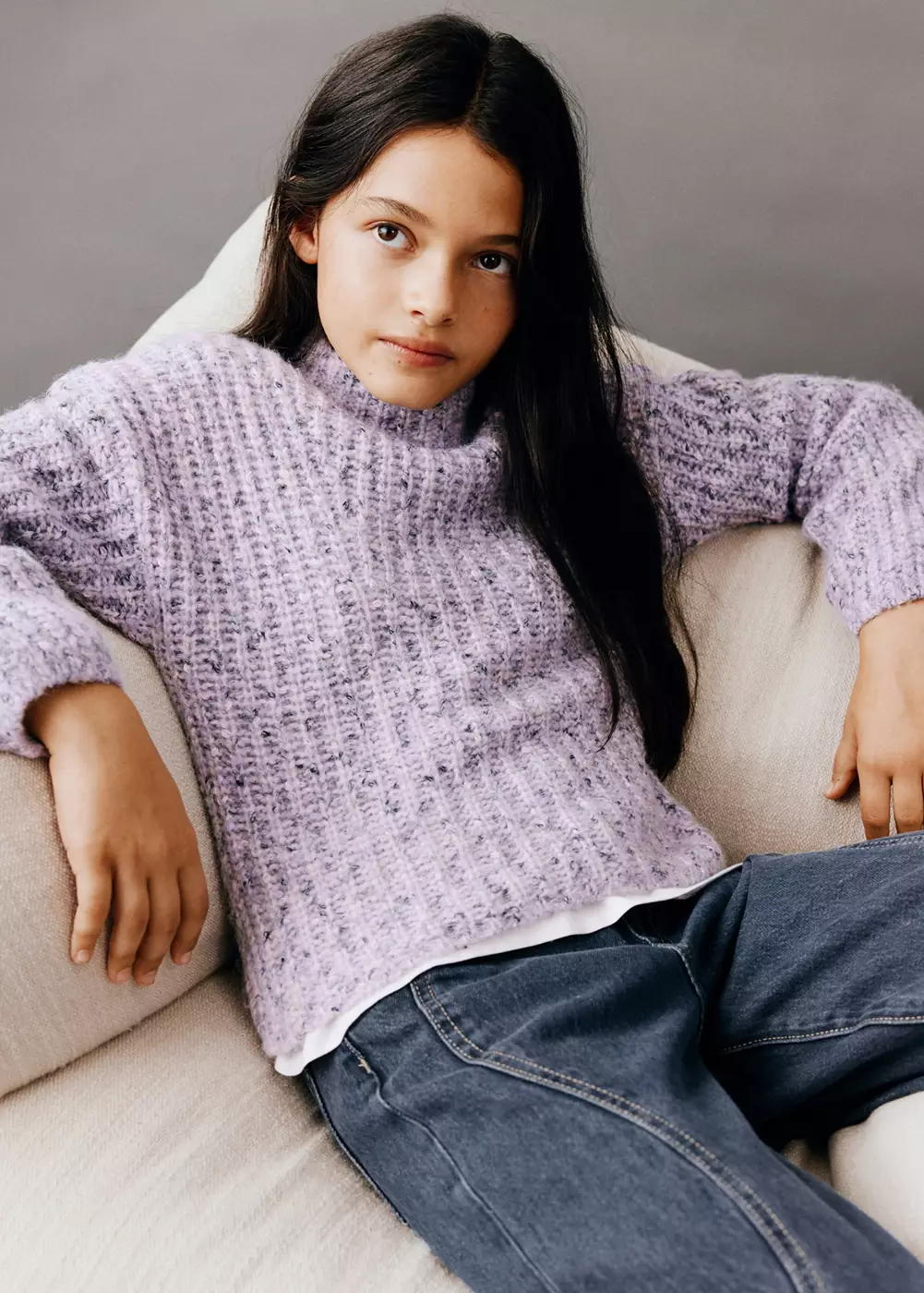 Pull côtelé jaspé, MANGO KIDS