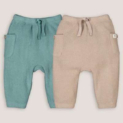 2er-Pack weite Hosen, Waffelpikee LA REDOUTE COLLECTIONS