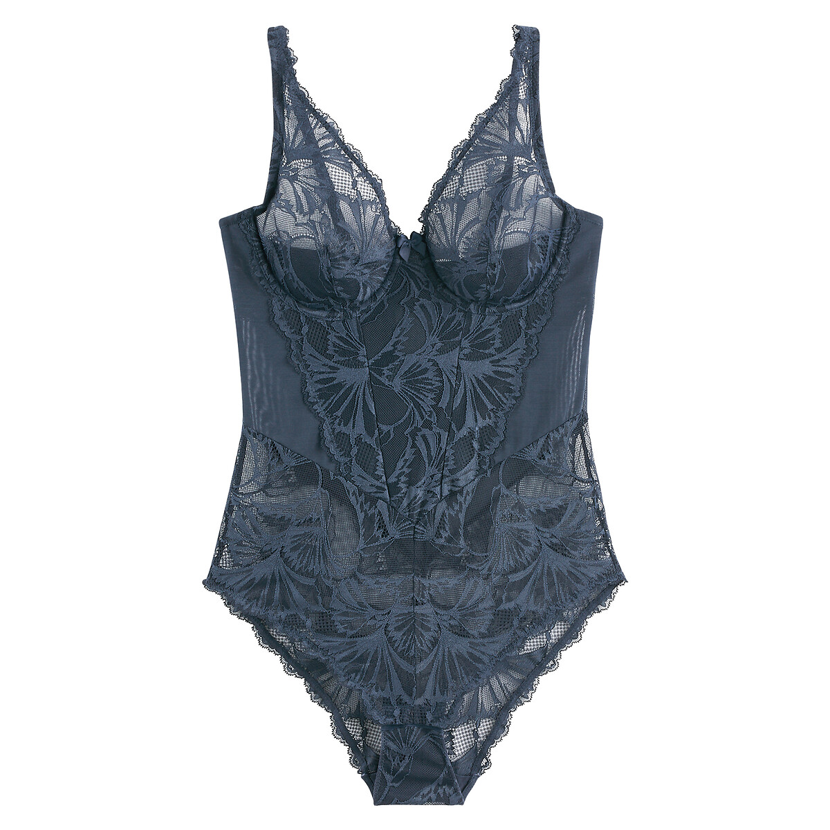 Romane lace bodysuit, grey-blue, La Redoute Collections | La