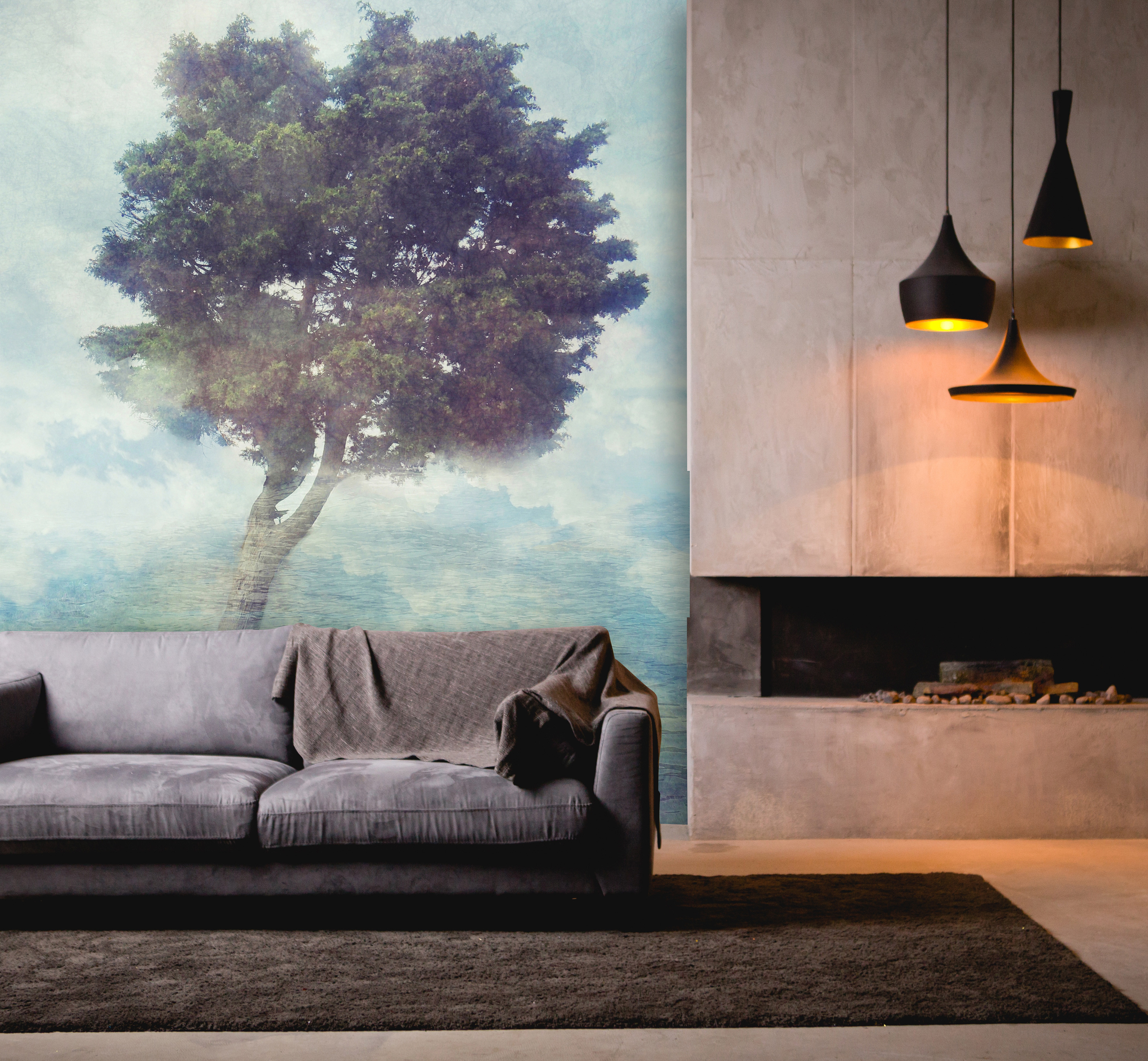 Papier peint panoramique MISTY TREE, LE PAPIERS DE NINON