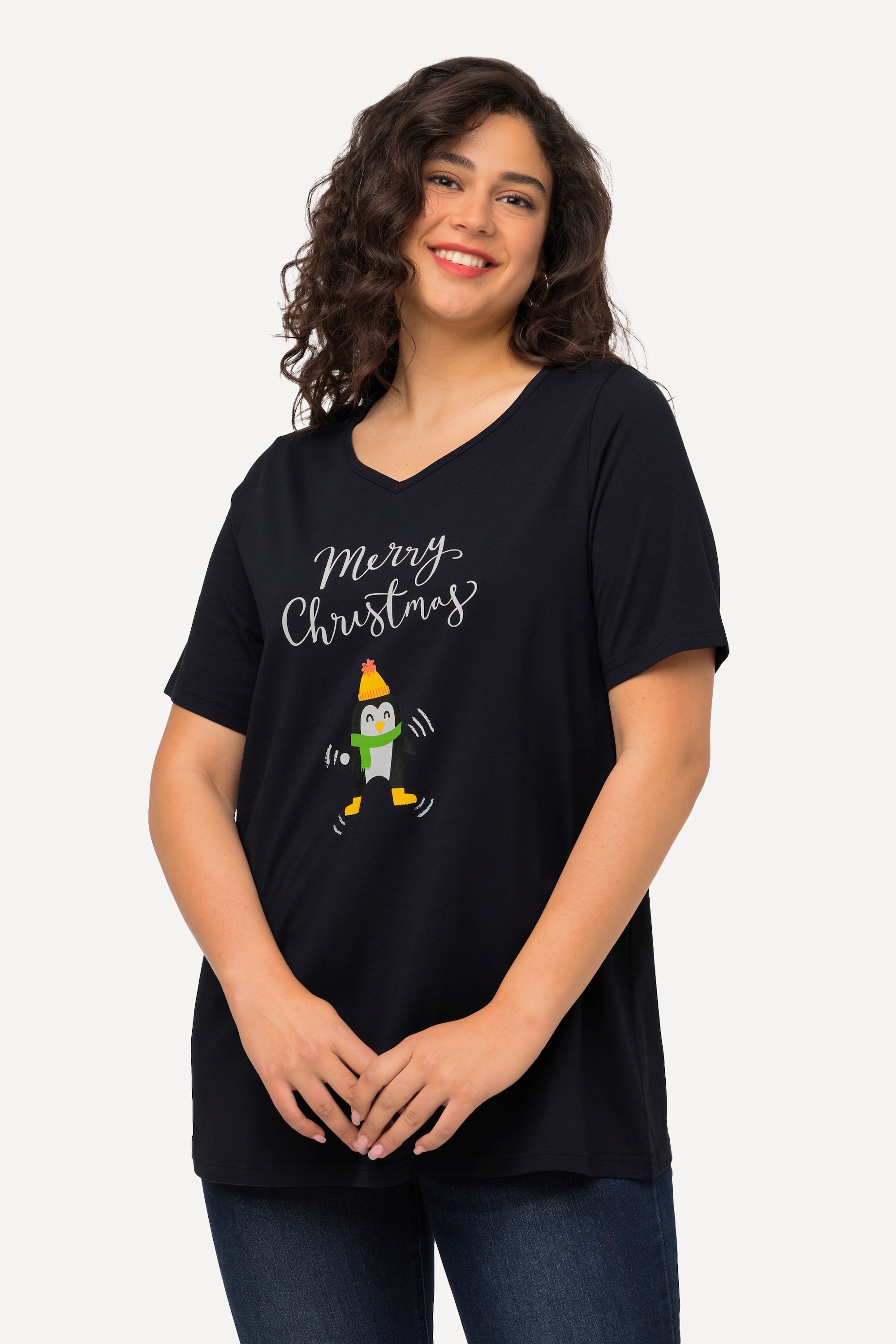 T-shirt de Noël à manches courtes et col, ULLA POPKEN