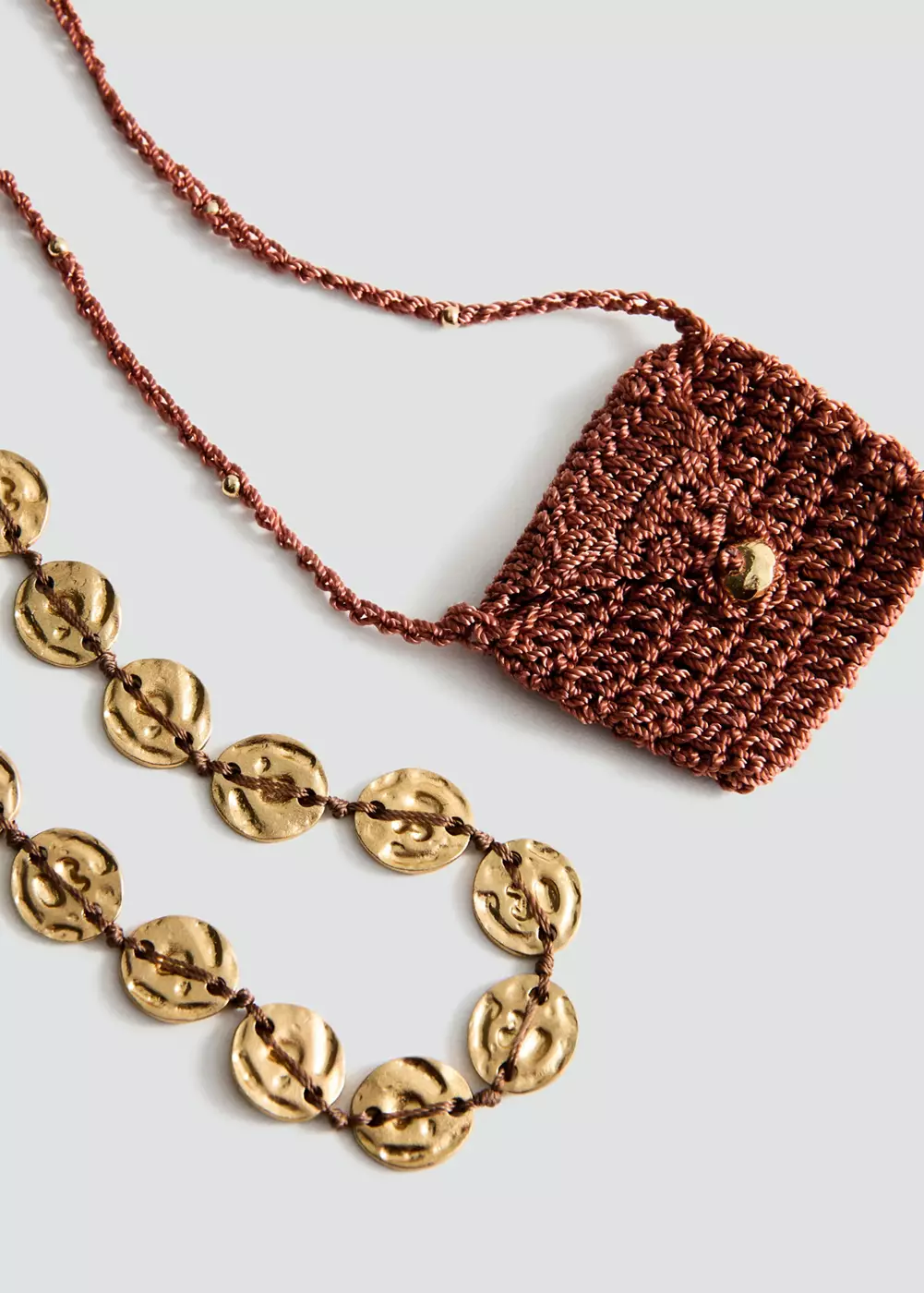 Pack 2 colliers combinés en maille, MANGO