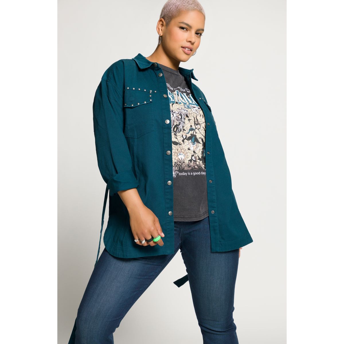 Chemise en jean online foncé femme