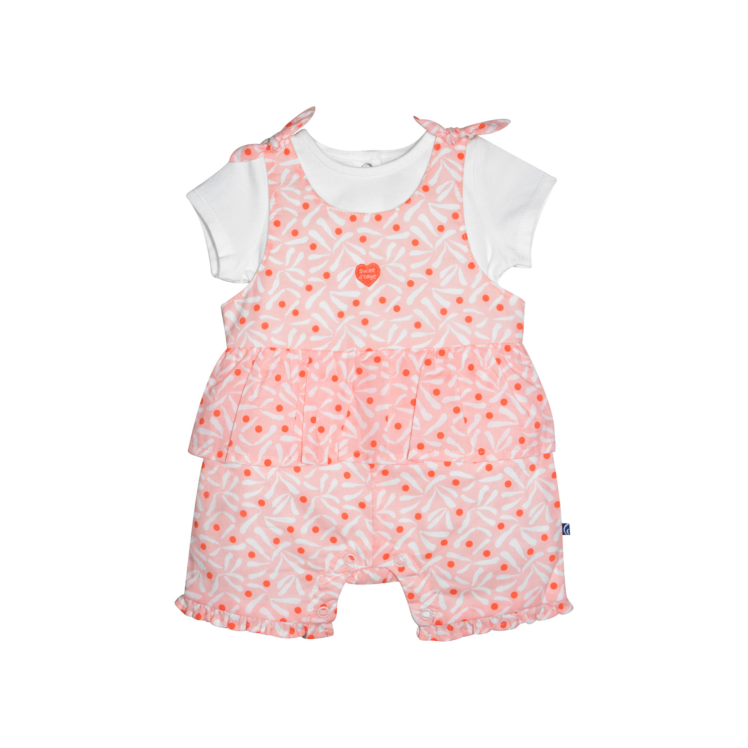 Tshirt salopette lalie voile court naissance, SUCRE D'ORGE