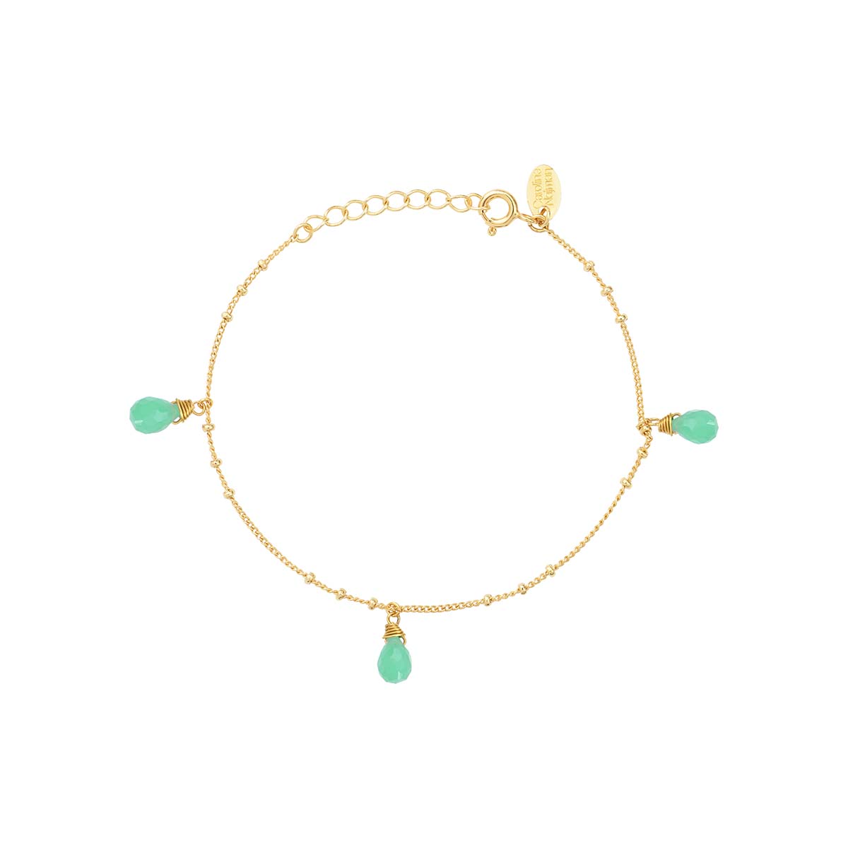 Bracelet chrysoprase doré - danae, CAROLINE NAJMAN