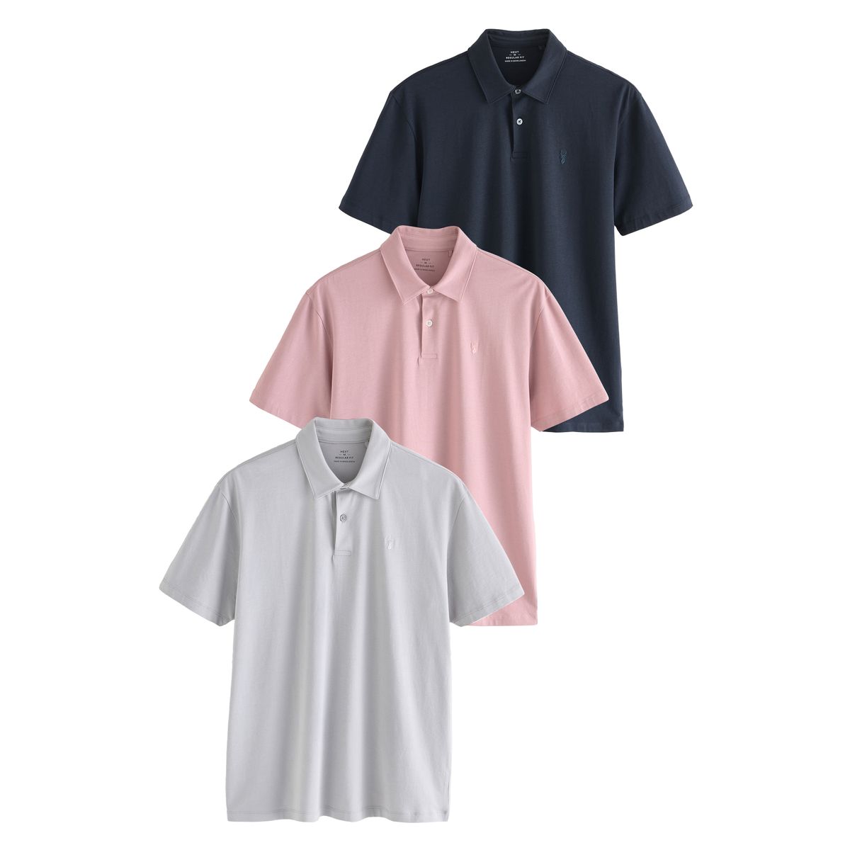 Polo en jersey à manches courtes, lot de 3, NEXT