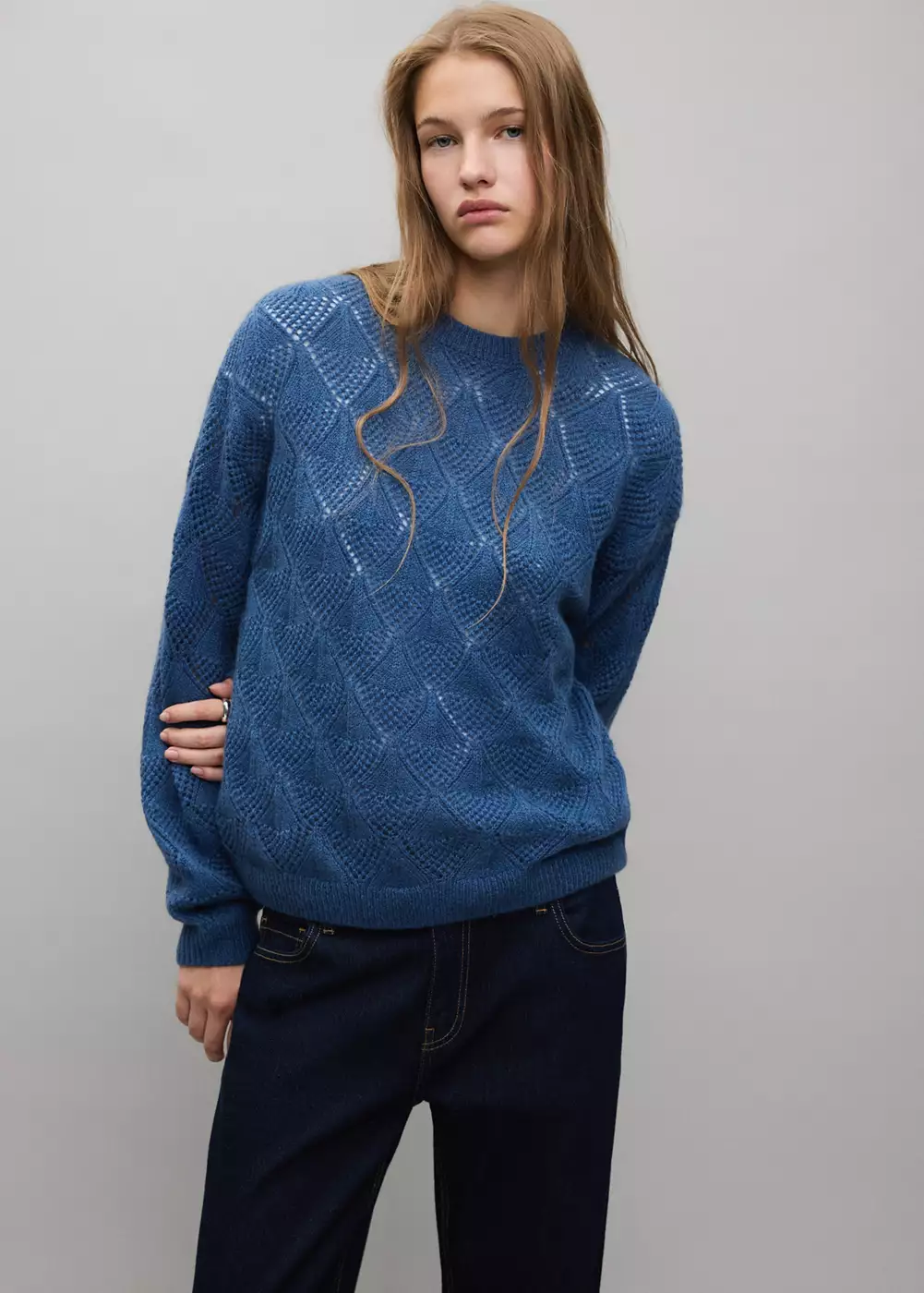 Pull en maille ajourée, MANGO TEEN