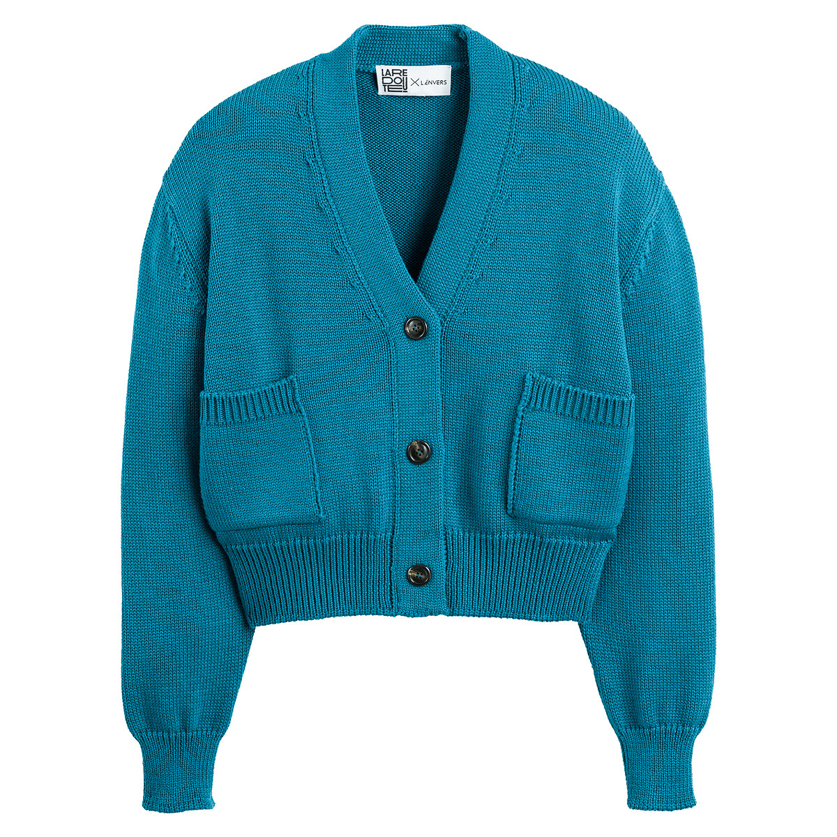 Merino Wool Cropped Cardigan with Button Fastening