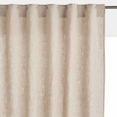 Onega Washed Linen Radiator Curtain with Hidden Fixings LA REDOUTE INTERIEURS
