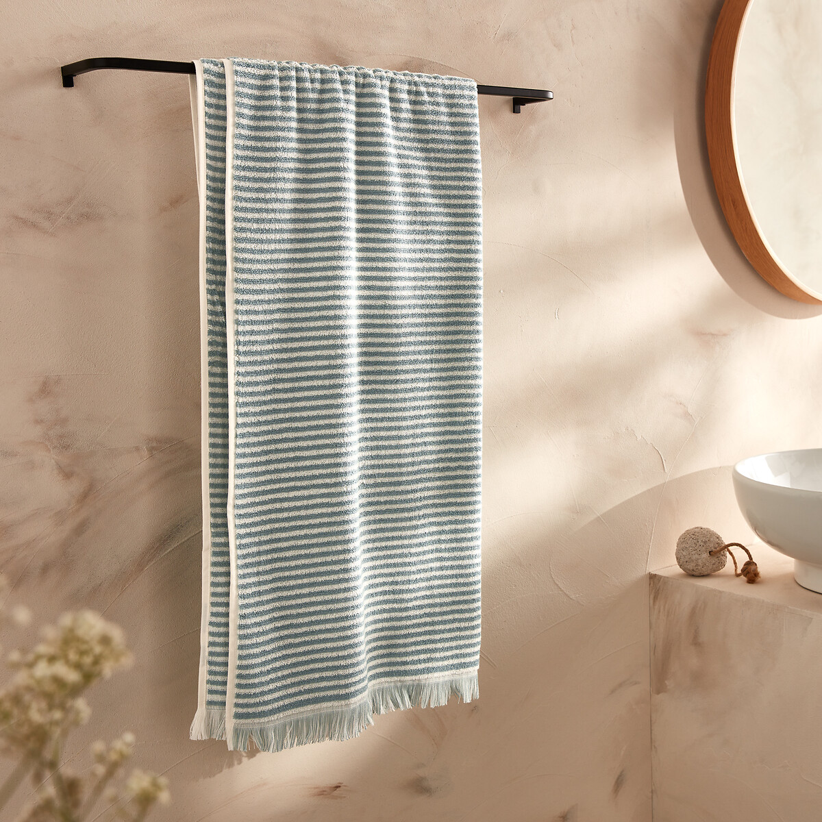 Drap de bain éponge rayée Malo
