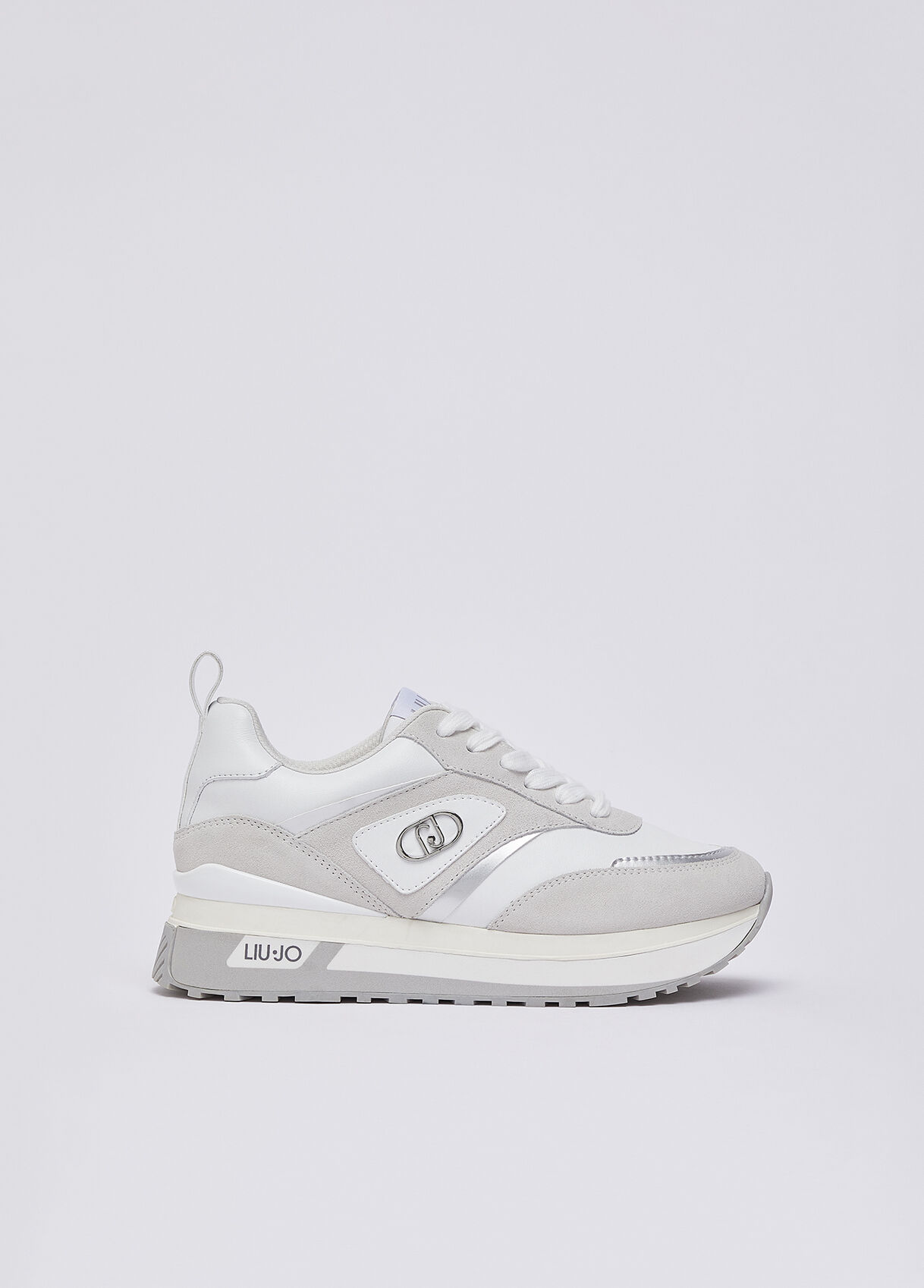 Sneakers plateforme en daim et cuir, LIU JO