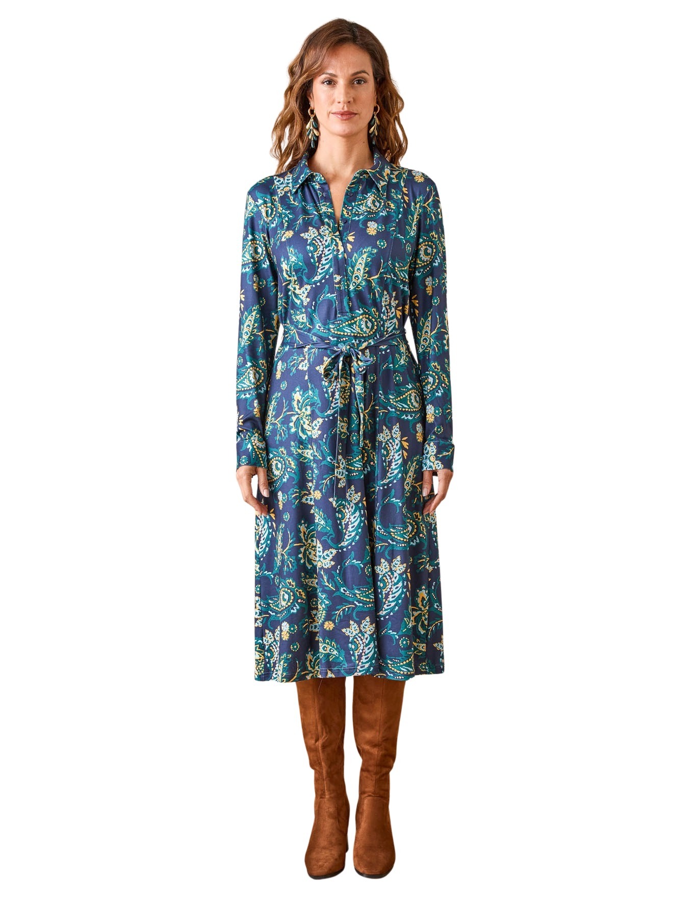 Robe ample col chemisier boutonnée, DAXON