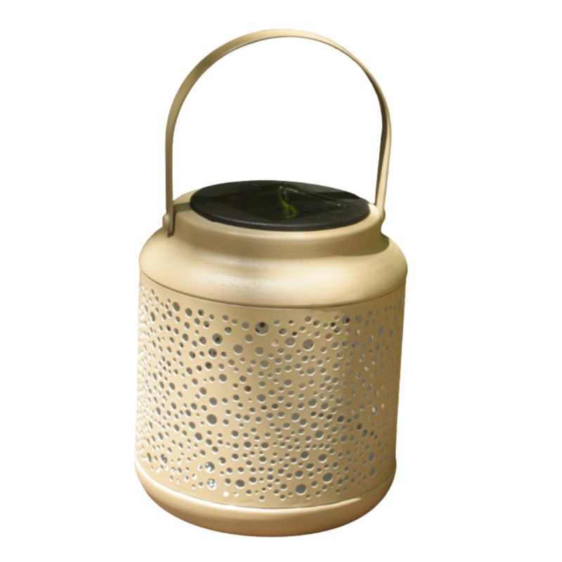 Lanterne en métal 10 lumens couleur sable, WATT ET HOME