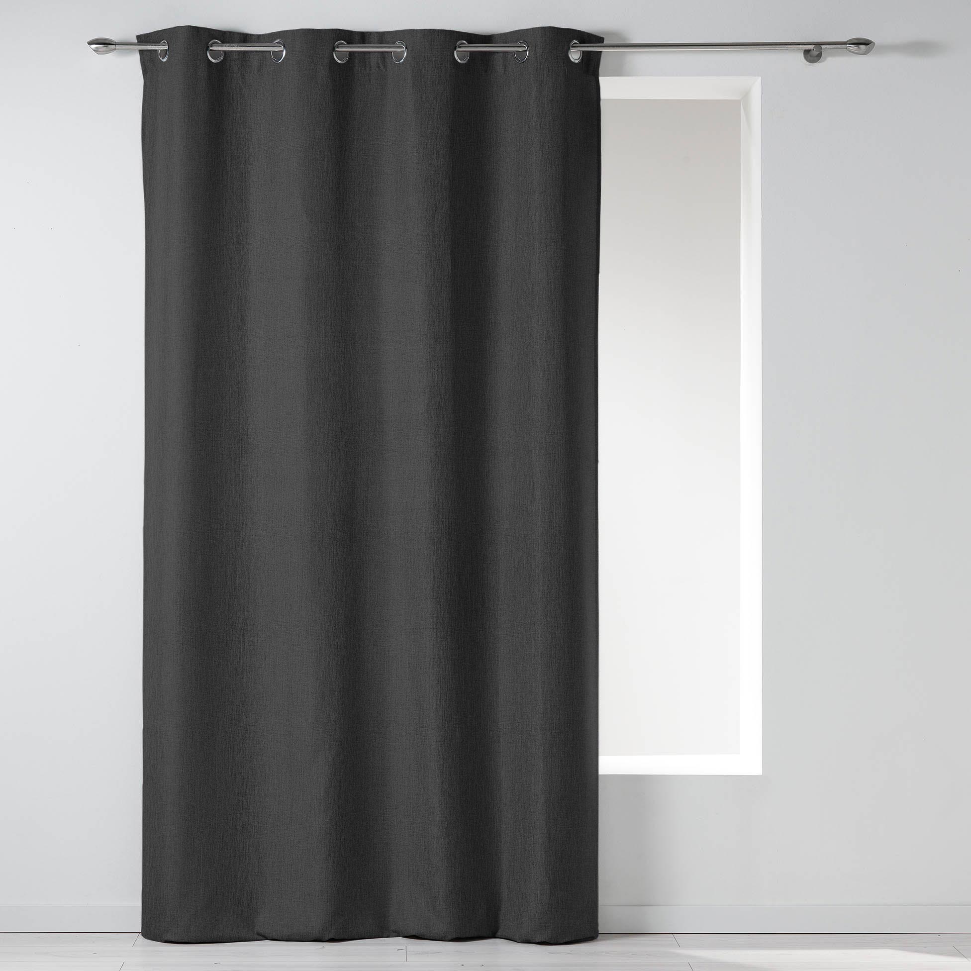 Rideau a oeillets Newtons 140x260cm Charbon, EDEN