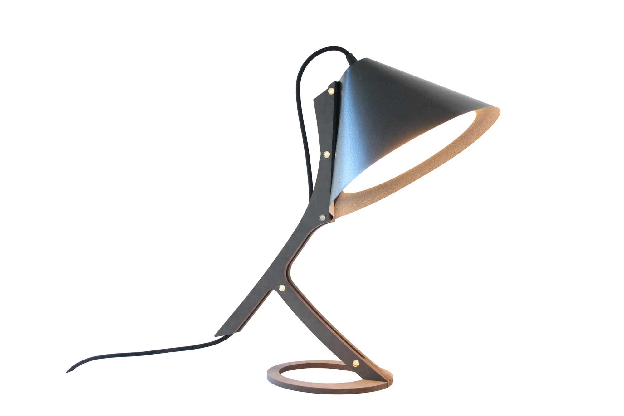 Lampe à poser cuir noir - SILENCE, CAMIF