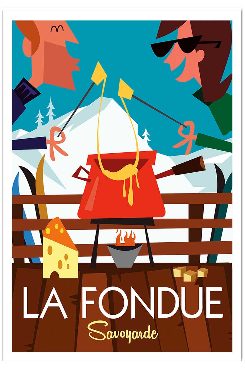 Poster retro la fondue savoyarde, HEXOA