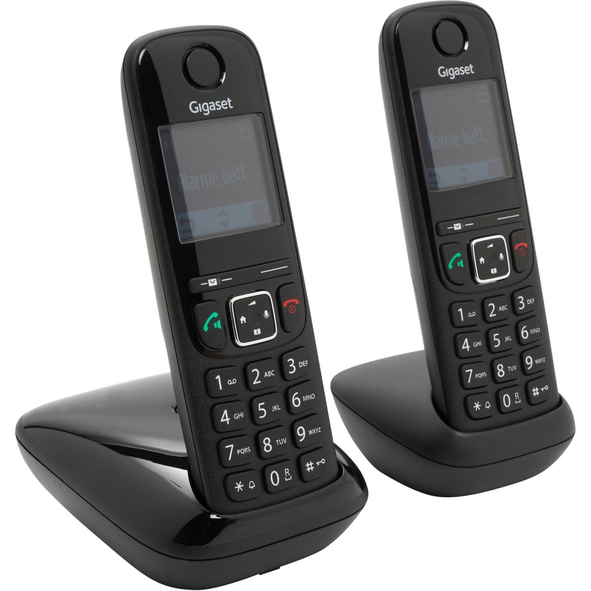 Gigaset AS690A Four - téléphone sans fil + 3 combinés supplémentaires -  avec répondeur - noir