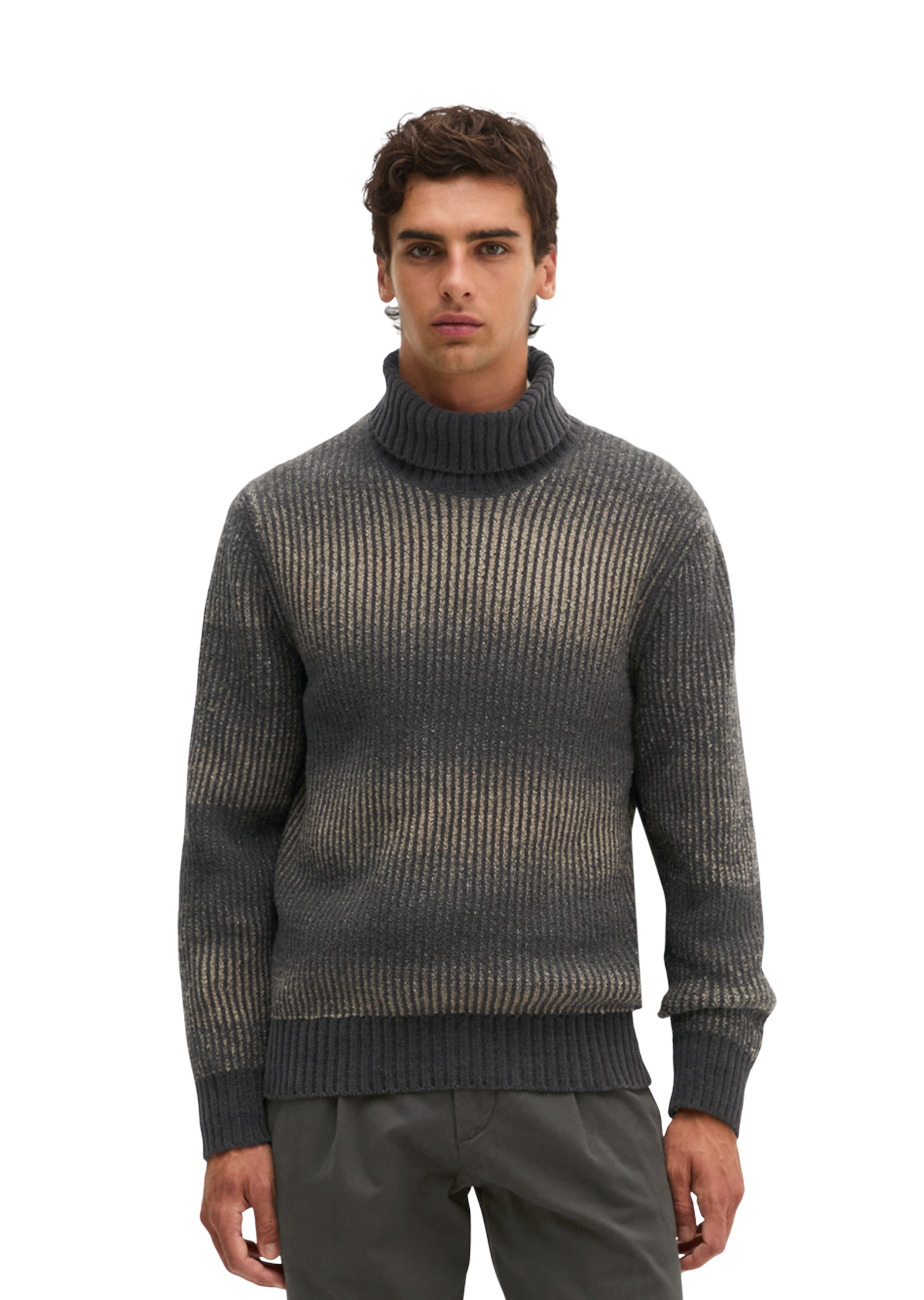 Pull à col roulé coupe classique en mélange de coton bio et de laine vierge, très doux, MARC O'POLO
