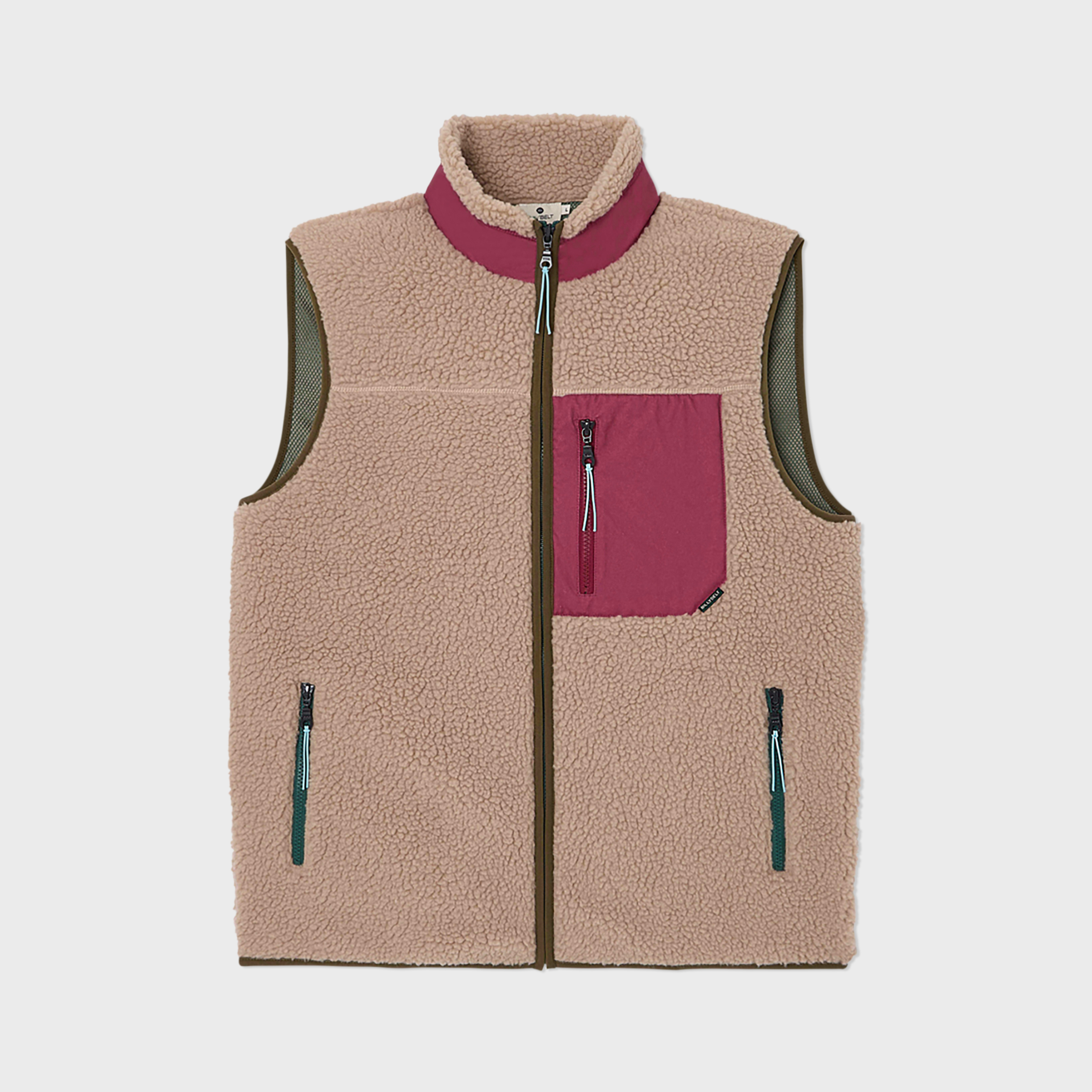 Veste sherpa zippée sans manches, BILLYBELT